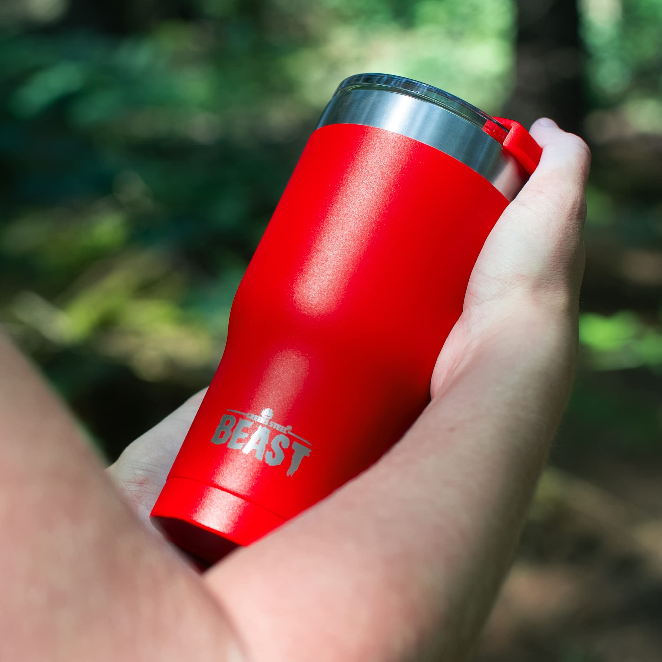 Beast 20 oz Stainless Steel Tumbler - Vacuum Insulated Double Wall Travel Mug for Coffee & Iced Drinks (Ladybug Red) - Perfect for Office, Gym, Camping & Outdoor Adventures