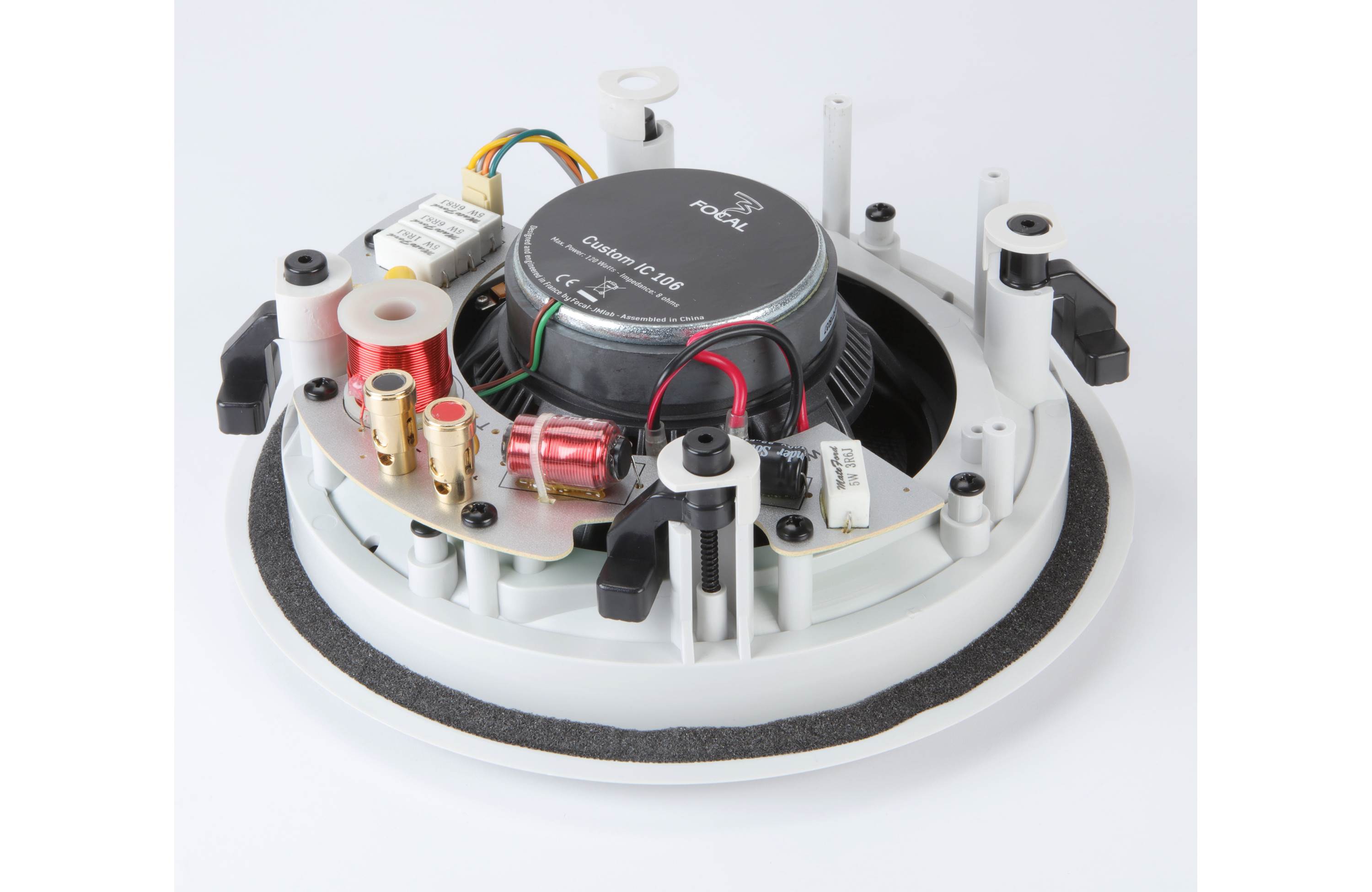 Focal Custom IC 106 6.5 Inch In-Ceiling Speaker - High Performance Home Audio System for Living Room, Bedroom & Home Theater Installation (Single Speaker)