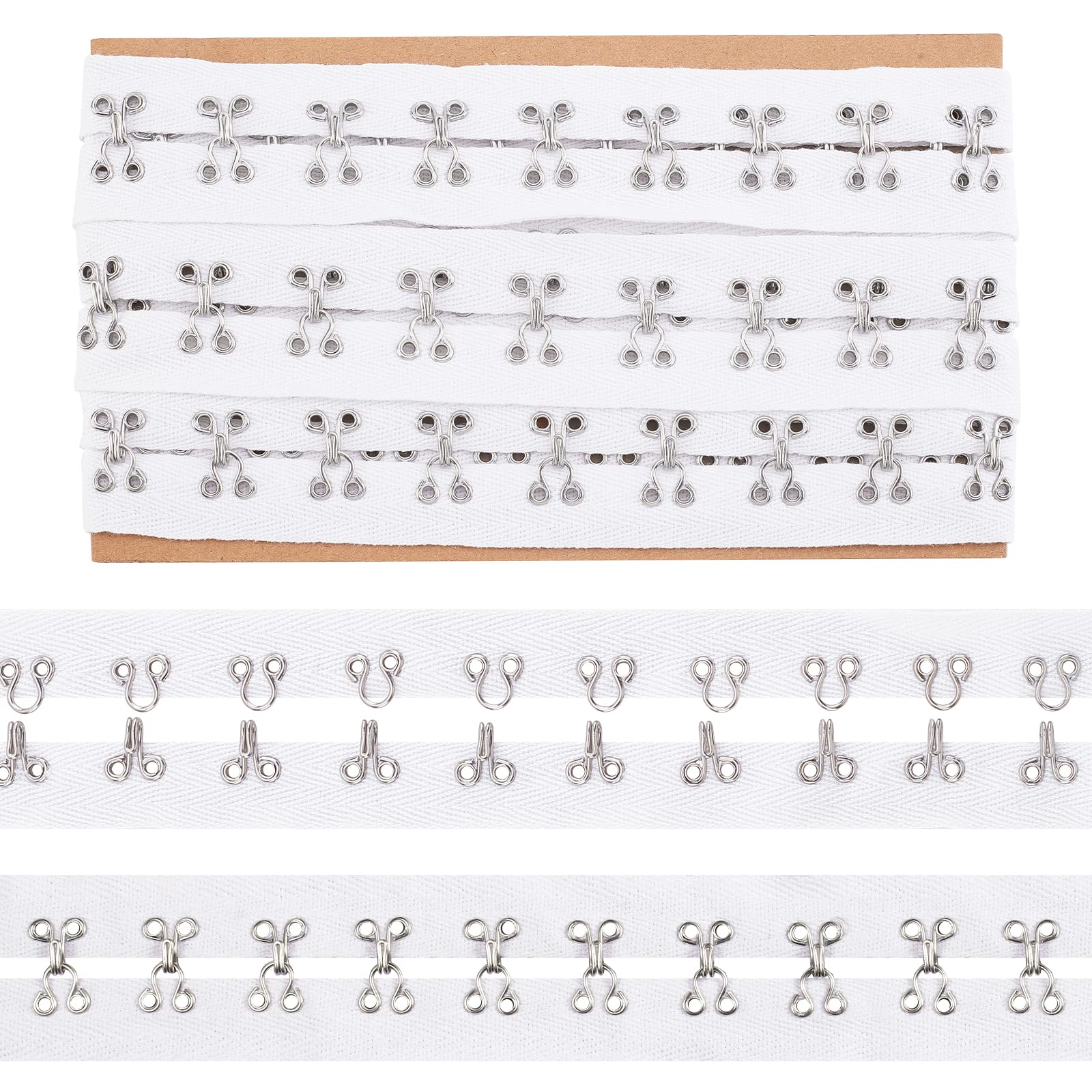 NBEADS 3 Yards (2.74m) Hook and Eye Tape - 1