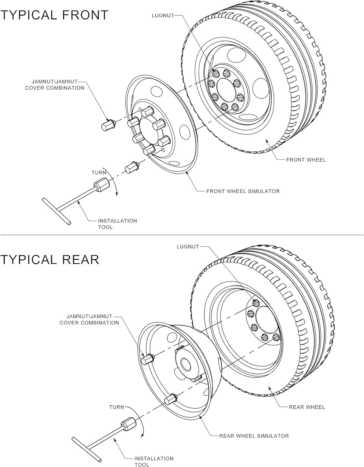 4pcs Polished Stainless Steel Wheel Simulators - 16