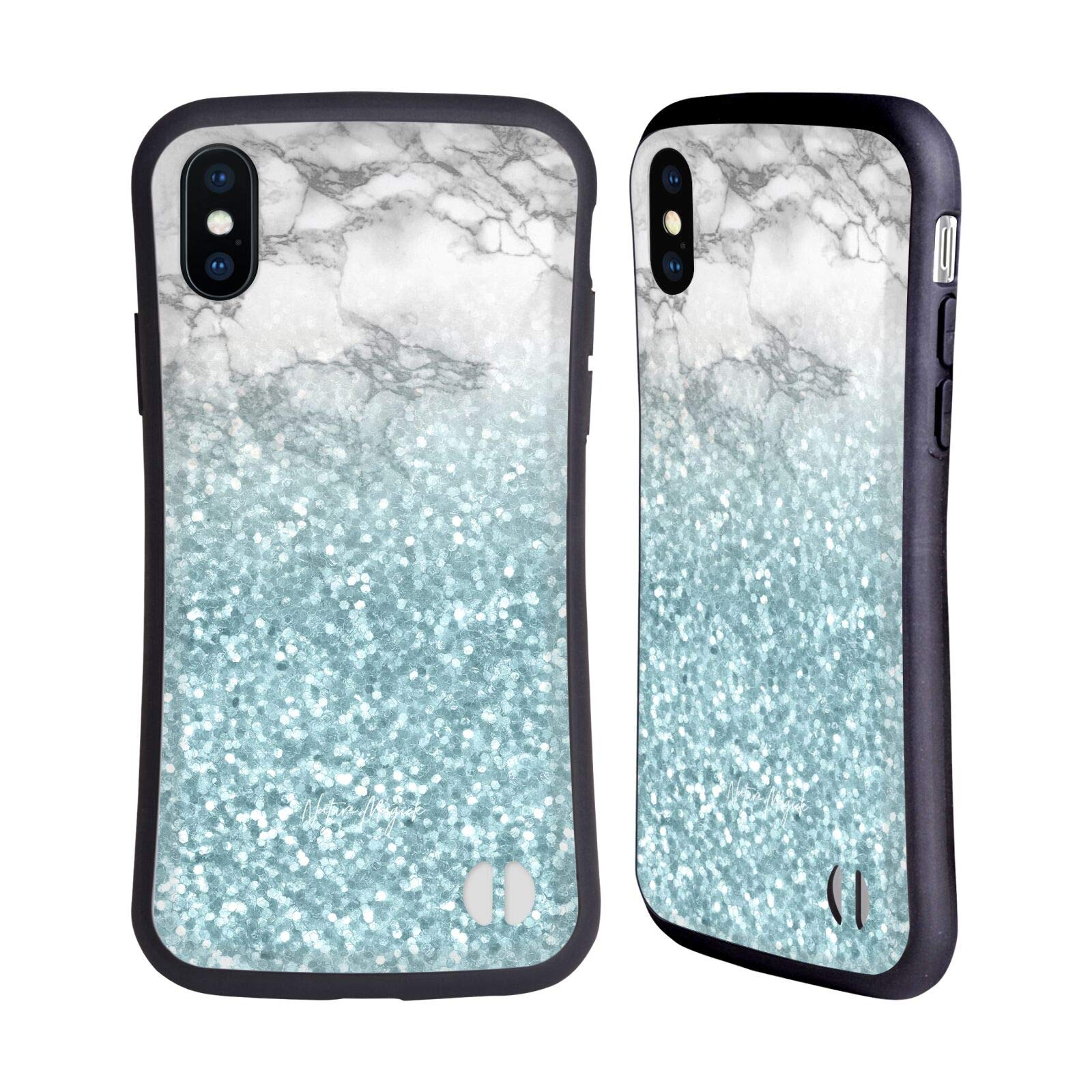 Officially Licensed Nature Magick Teal Green Sparkle Marble Case for iPhone X/Xs - Glitter Pastel Hybrid Protective Cover | Perfect for Nature Lovers & Fashion Enthusiasts