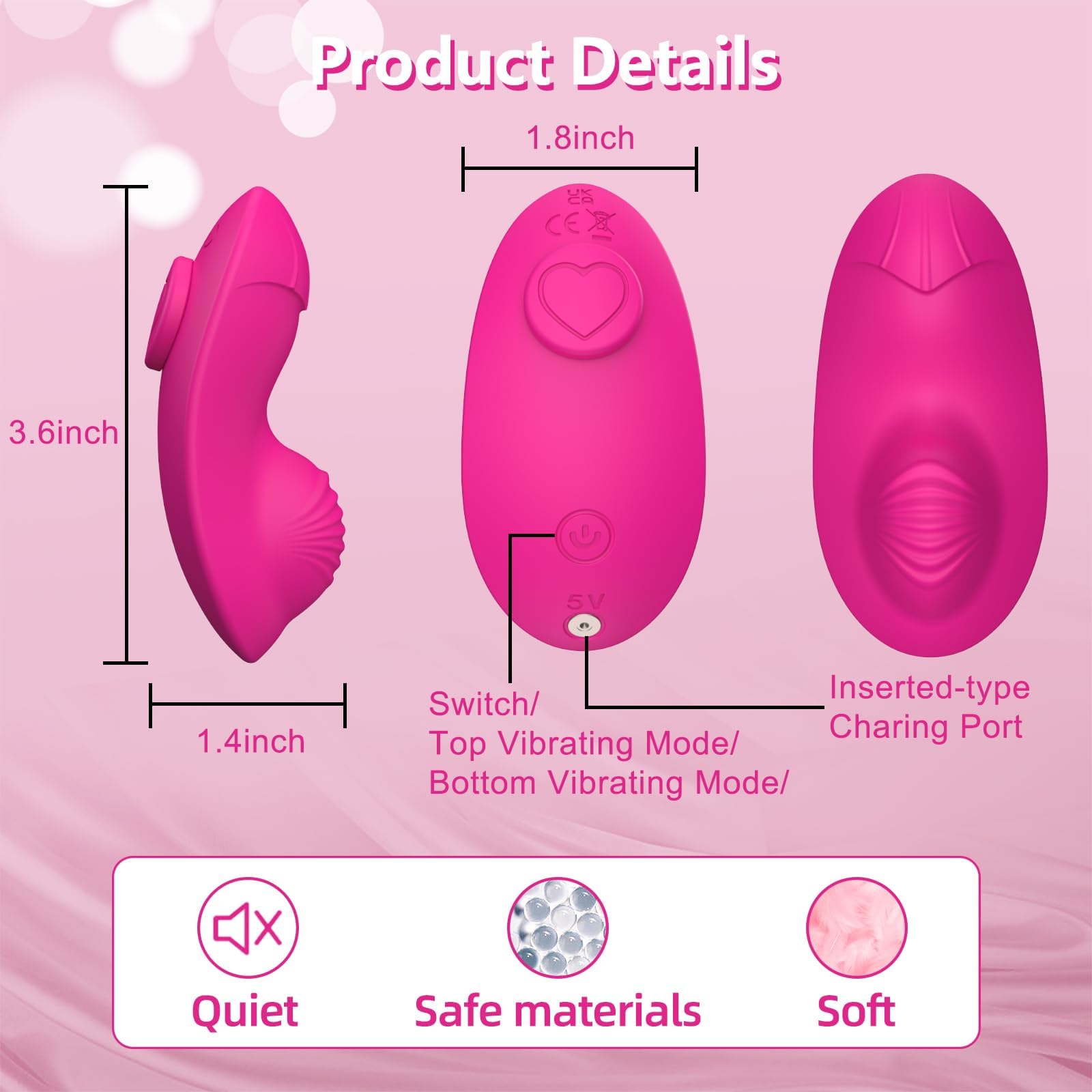 Remote Control Butterfly Vibrator Panty - 9 Powerful Vibration Modes, Wearable & App-Controlled for Women & Couples - Perfect for Discreet Public Play & Romantic Nights