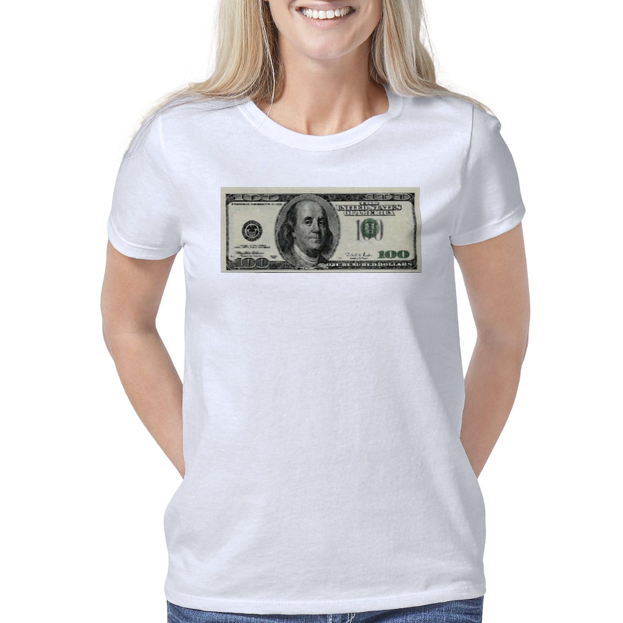 100 Dollar Bill Women's Classic T-Shirt | Soft Relaxed Fit Casual Tee for Everyday Wear | Funny Money Graphic Shirt for Parties & Gifts