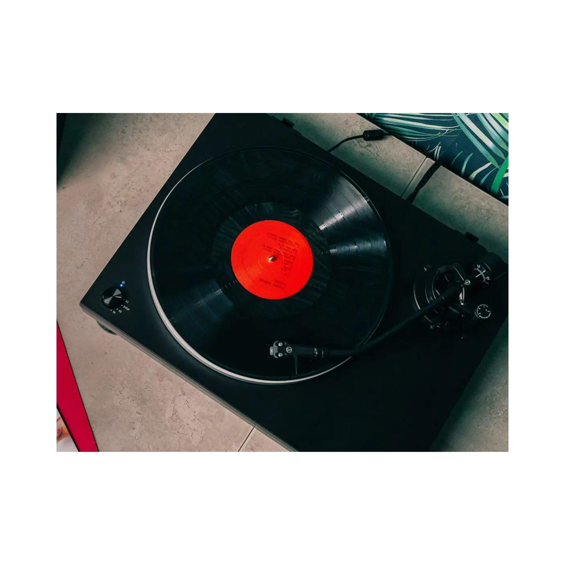 Audio Technica LP5X Direct Drive Manual Turntable with AT 618a Record Stabilizer - Premium Vinyl Record Player for Home DJing & Music Enthusiasts - Perfect for Home Audio Setup, Vinyl Collection & Retro Music Experience