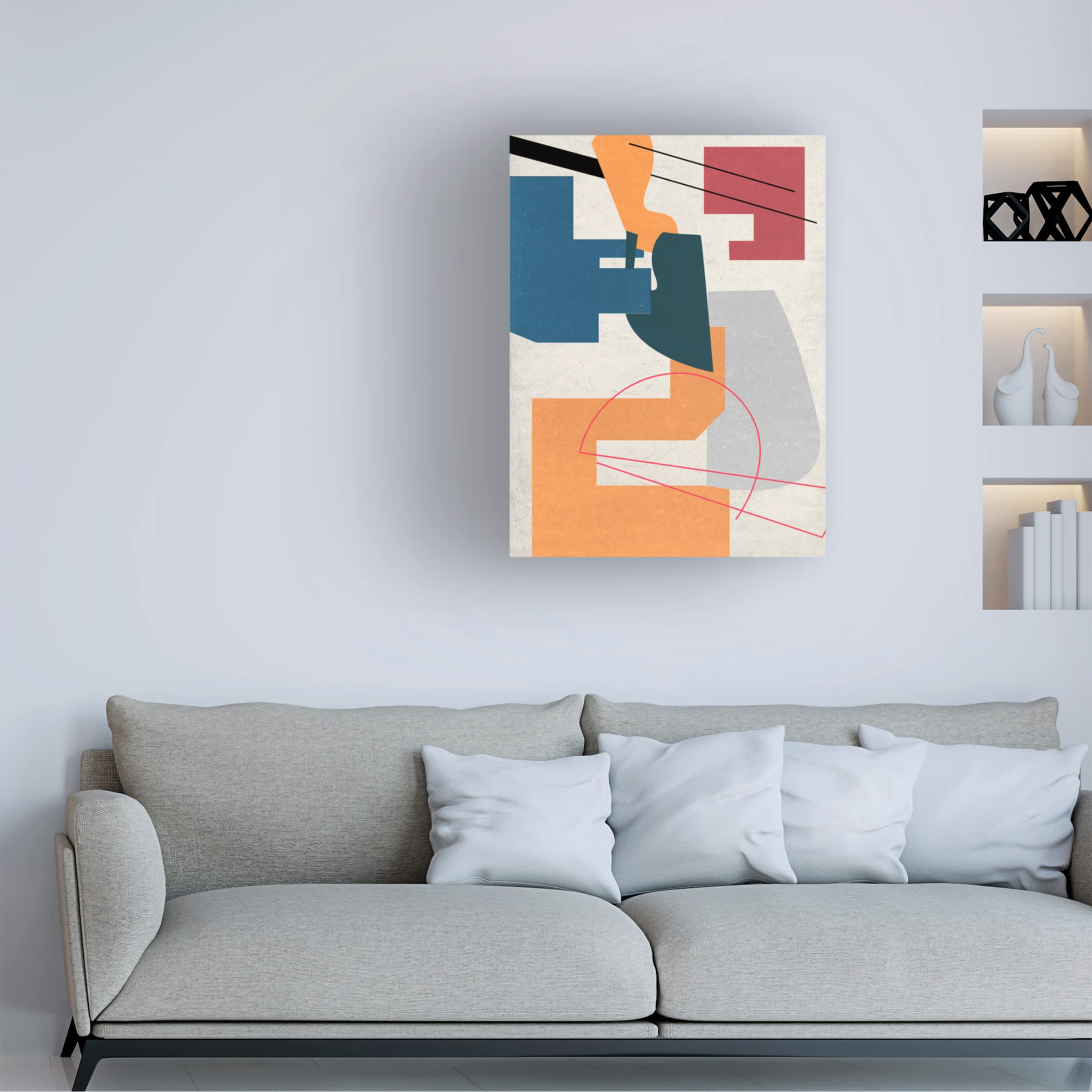 Trademark Fine Art 'Celestial Planets I' Canvas Wall Art by Melissa Wang - Modern Space Themed Painting for Living Room, Bedroom & Office Decor