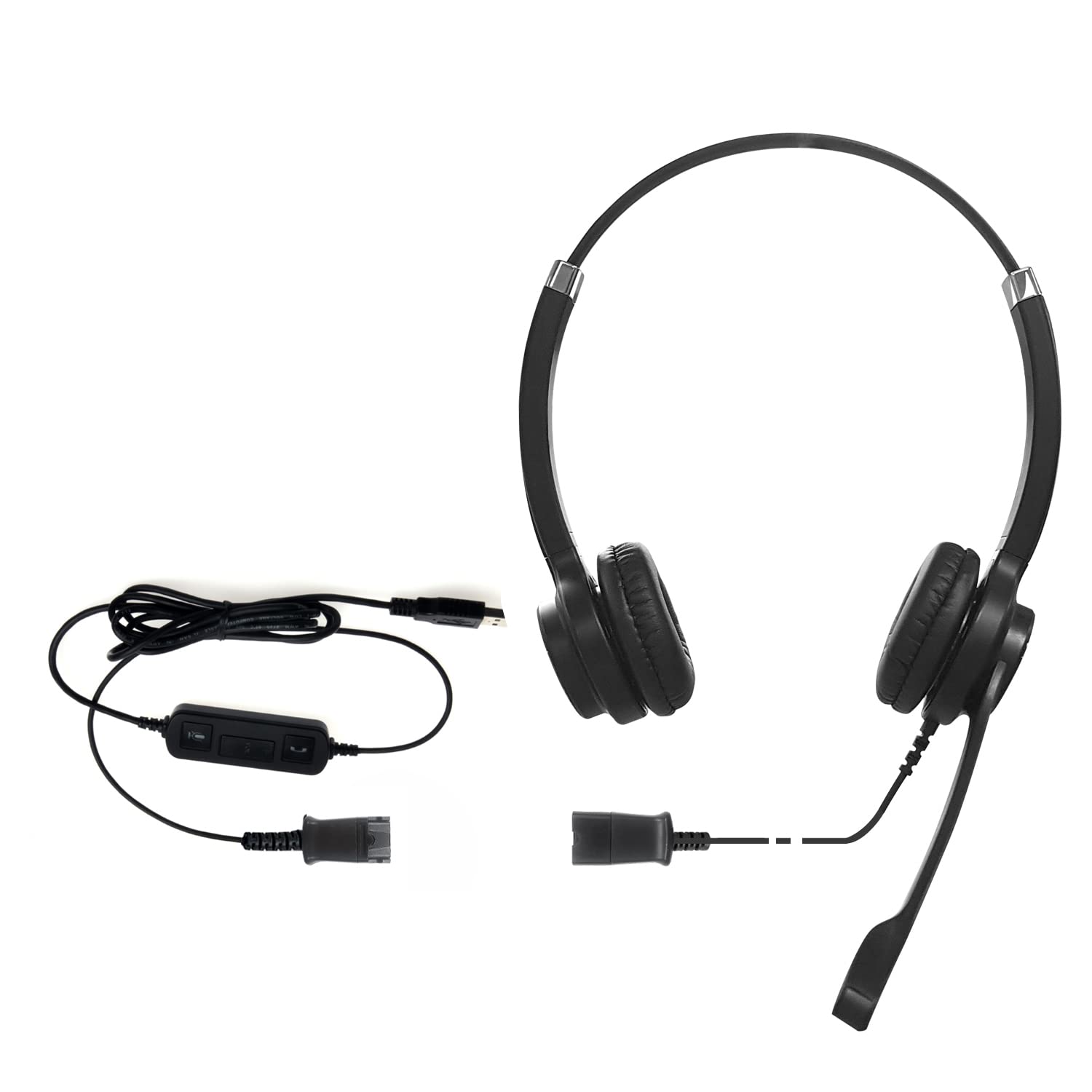 IPD IPH-255 USB Noise Cancelling Headset with Microphone for Office & Call Centers | Compatible with Skype, Microsoft Teams, Cisco Jabber | Perfect for Remote Work & Online Meetings
