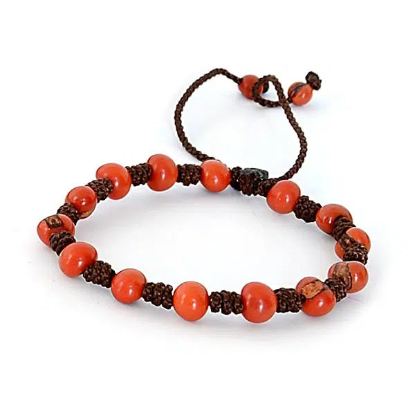 Simple Seed Bead Bracelet for Women - Natural Wooden Beads Adjustable Handmade Boho Jewelry - Perfect for Yoga, Meditation & Everyday Wear