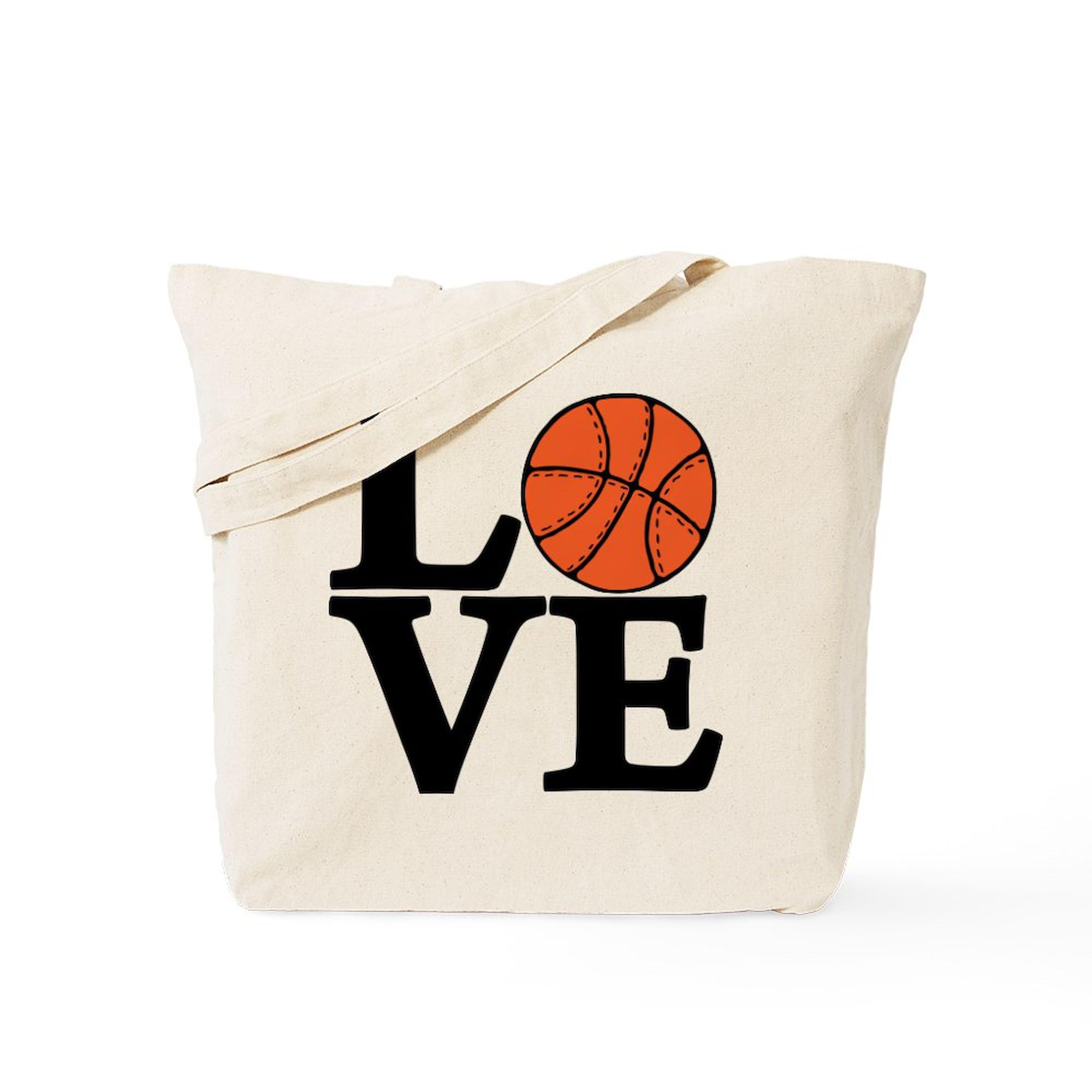 Basketball LOVE Tote Bag - Natural Canvas Reusable Shopping Bag with Double-Sided Print | Perfect for Groceries, Gym, Beach & School | Eco-Friendly Cotton Tote