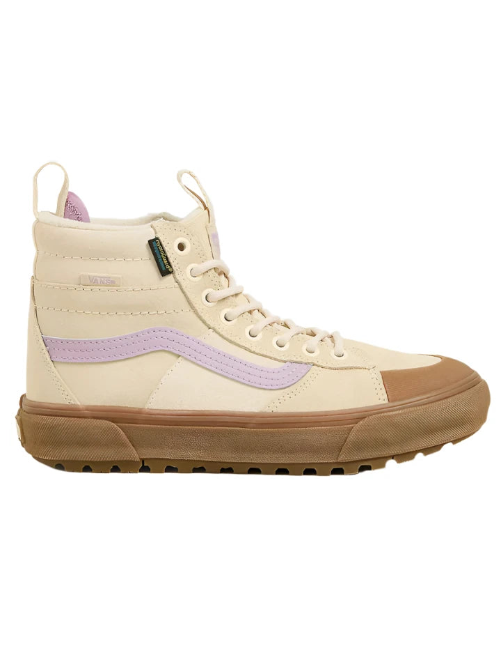 VANS Women's SK8 Hi MTE Shoes - White & Purple High-Top Sneakers for Skateboarding, Hiking & Winter Wear