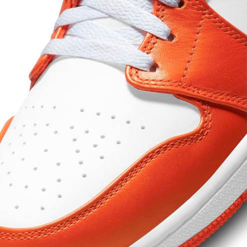 Air Jordan 1 Mid Sneakers - Metallic Orange Basketball Shoes for Men | High-Top Court Style for Casual Wear & Street Fashion