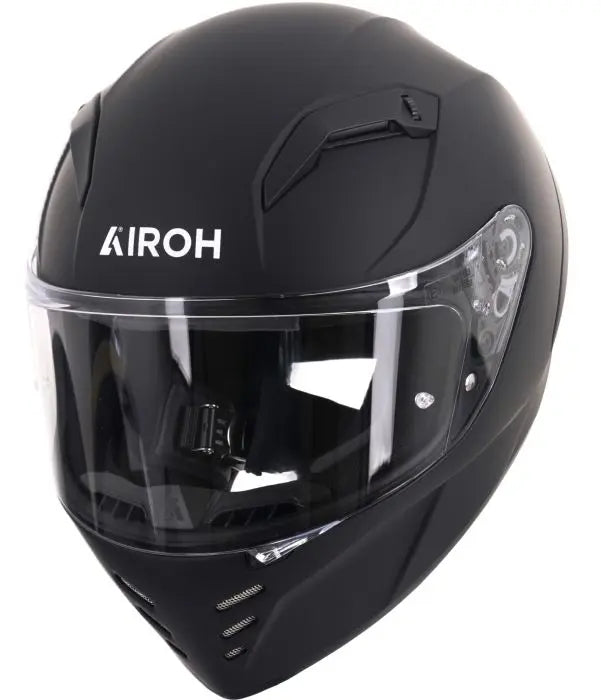 Airoh Connor Matt Black Motorcycle Helmet - DOT & ECE Certified for Safety - Lightweight & Comfortable for Long Rides - Perfect for Street Biking, Commuting, and Adventure Tours