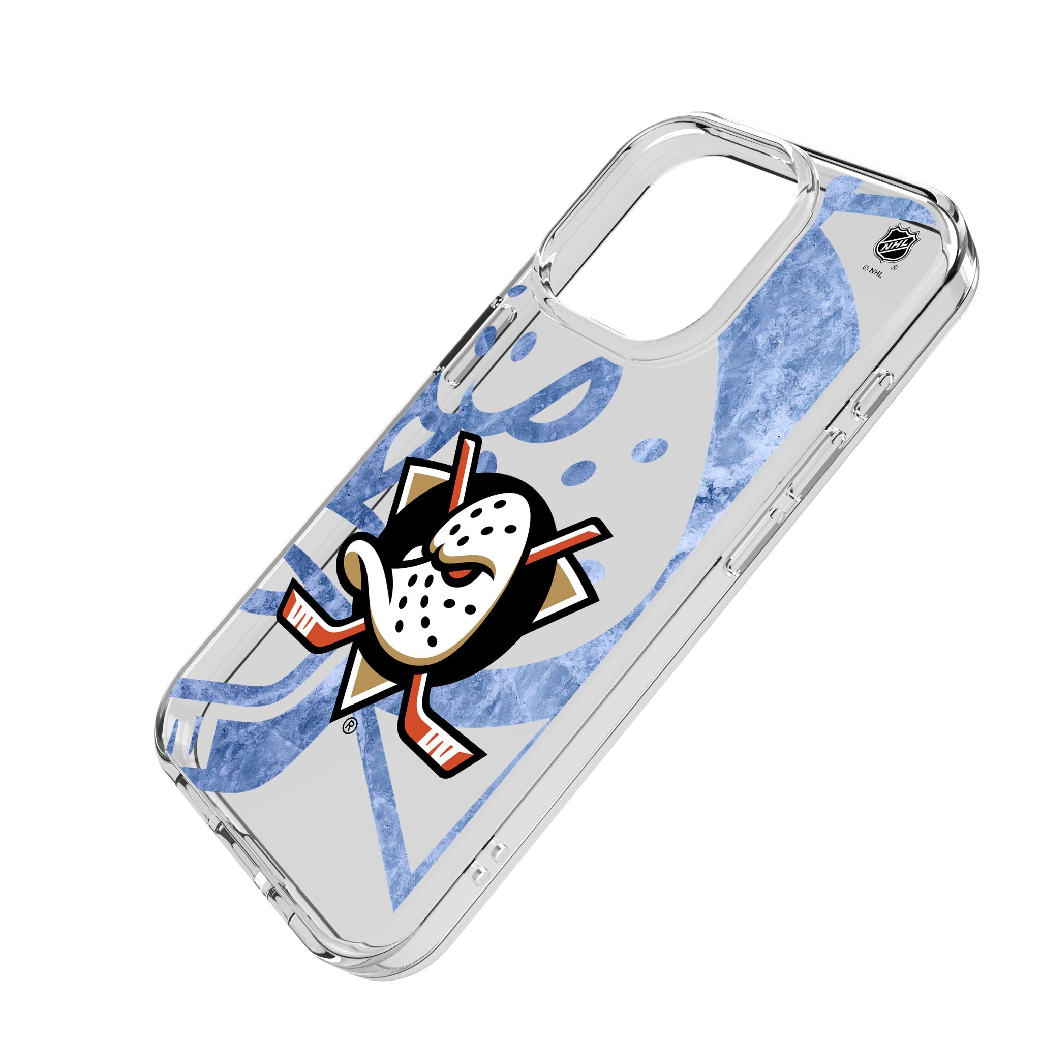 Anaheim Ducks NHL Hockey Team Ice Tilt Clear Protective Phone Case for Apple iPhone 14/13/12/11 Pro Max - Durable Slim Cover for Hockey Fans & Game Day Support