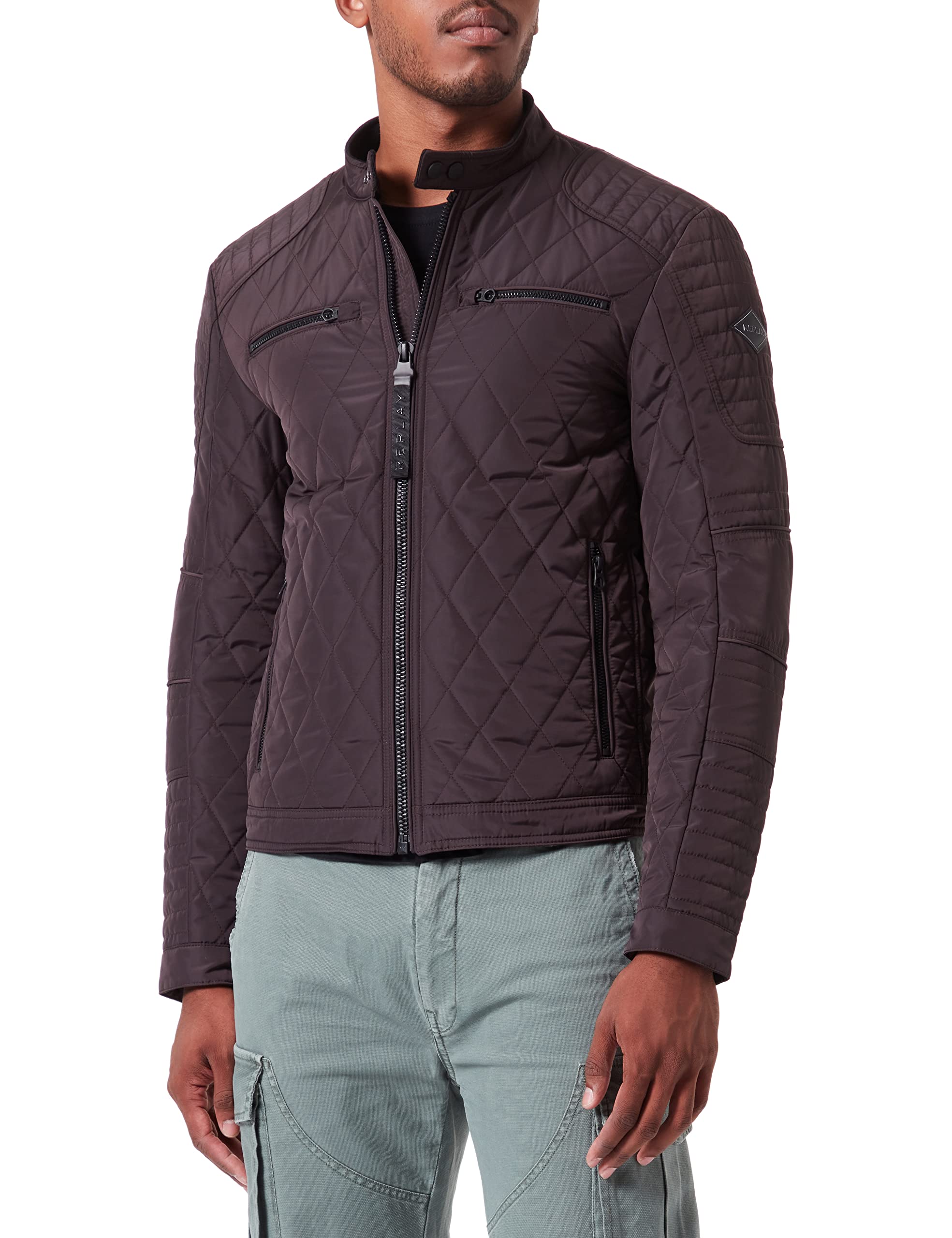 Replay Men's Lightweight Waterproof Jacket - Windproof Outdoor Coat for Hiking, Camping & Travel - Stylish Casual Wear for Everyday Use