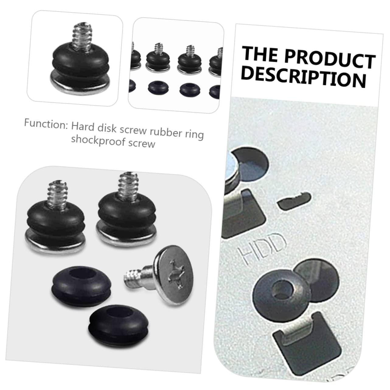 Homoyoyo 20pcs Hard Drive Screws - Replacement Screws for Motherboard, Computer Case & Laptop - Metal Rubber Mounting Kit - Perfect for PC Building, Repair and Upgrades