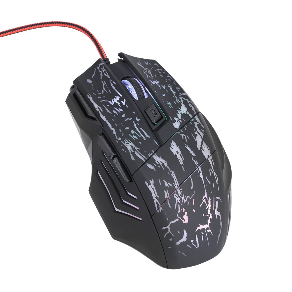 Goshyda 7-Button RGB Gaming Mouse with Breathing Light - Wired Ergonomic Computer Mouse for PC Gamers - Perfect for FPS, MOBA & Esports Competition