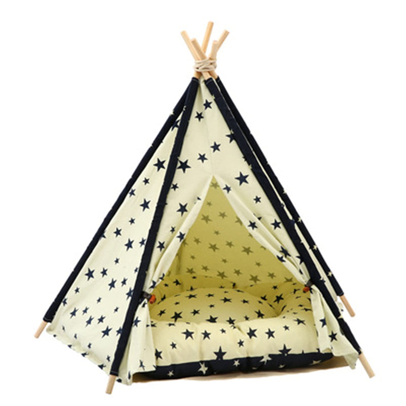 Portable Pet Tent for Dogs & Cats - Indoor & Outdoor Folding Teepee with Cushion Bed - Durable Puppy House for Small Pets | Perfect for Camping, Travel & Home Use