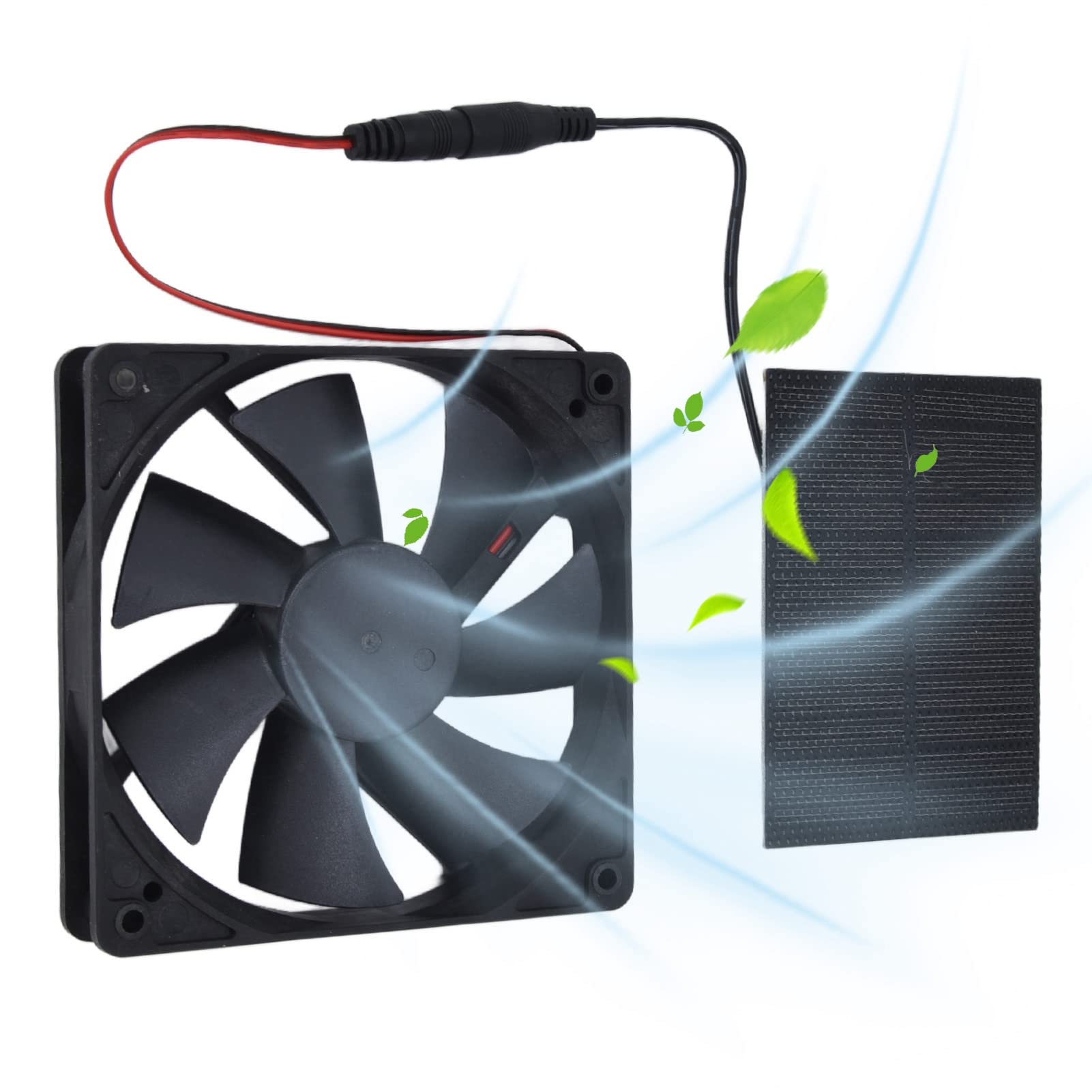 EXCLUZO 3W Solar Powered Fan Kit - Portable Cooling Fan for Pet Houses, Dog Kennels, Chicken Coops & Outdoor Shelters - Energy Efficient Solar Panel Fan for Pets & Livestock