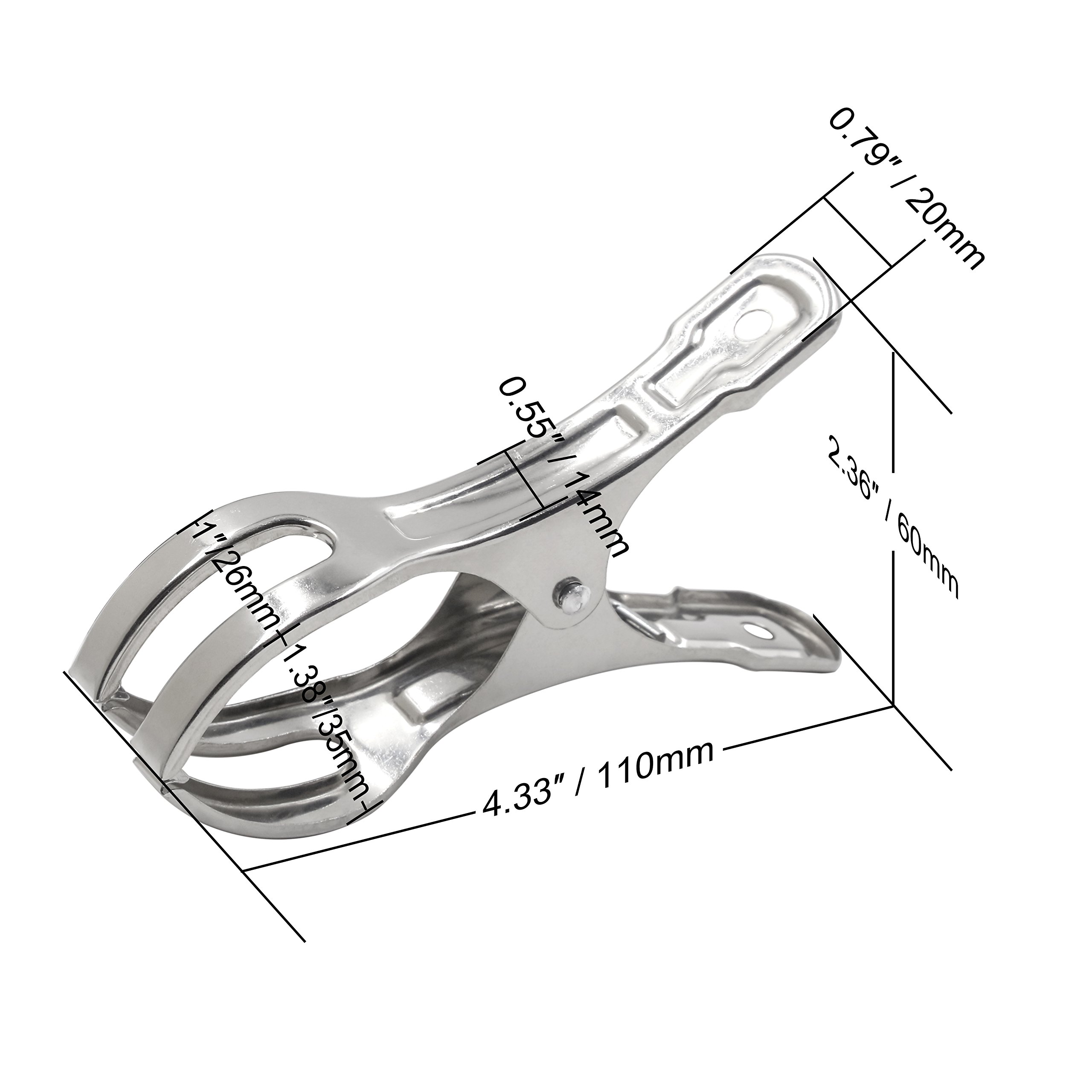 WEBI Beach Towel Clips 5 Pack - 4.3 Inch Heavy Duty Pool Cover Clips, Beach Chair Clamps for Above Ground Pools, Chairs, Blankets, Quilts - Perfect for Cruise, Boat, Picnic, Camping & Outdoor Activities