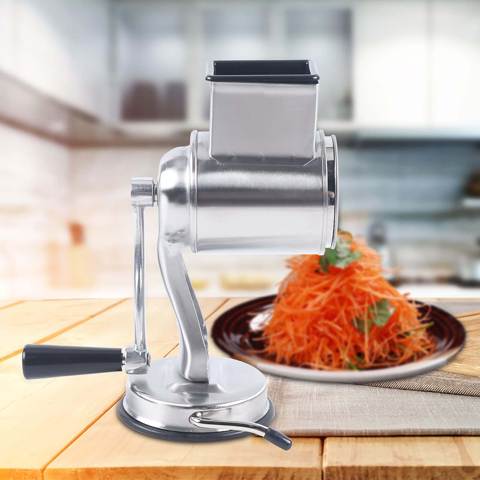 Futchoy Rotary Grater - 5-in-1 Vegetable Slicer, Nut Grinder & Salad Cutter Set with Interchangeable Drum Blades | Perfect for Meal Prep, Baking & Healthy Cooking