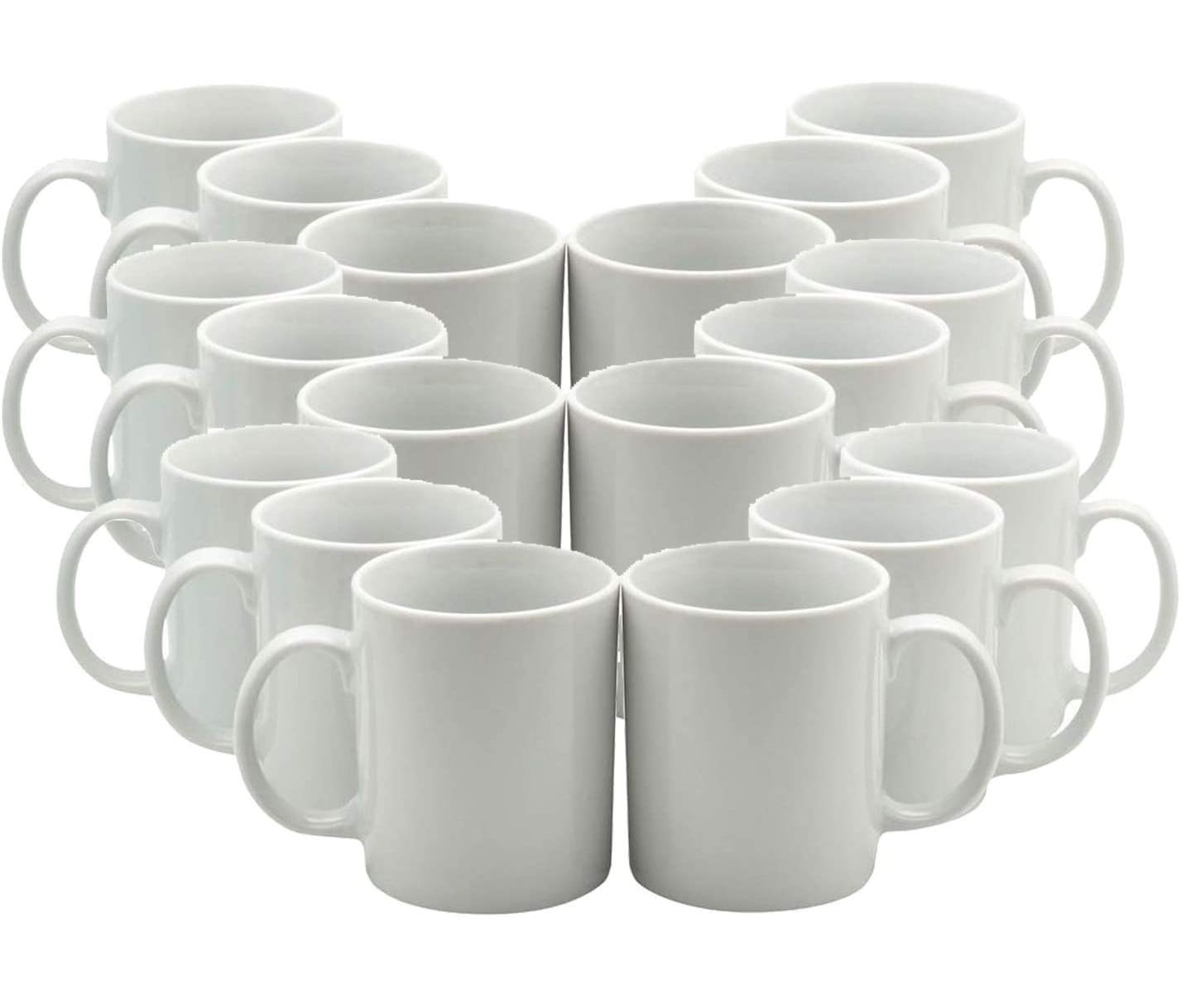 11 oz Sublimation Blank Mugs - White Coated Ceramic DIY Cups for Coffee & Tea - Bulk Pack of 36 - Perfect for Custom Gifts, Small Businesses & Craft Projects