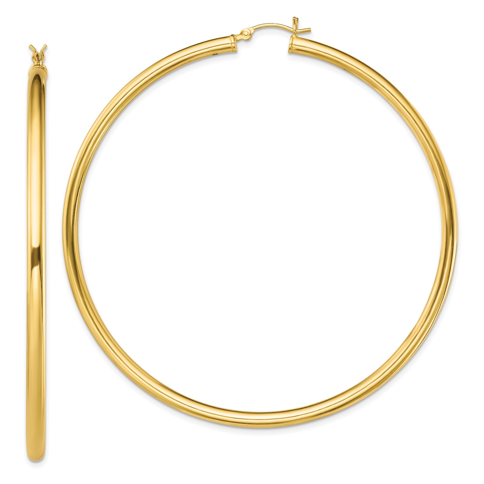 925 Sterling Silver Gold Plated Extra Large Hoop Earrings for Women - Fashion Statement Jewelry for Parties, Weddings & Everyday Wear