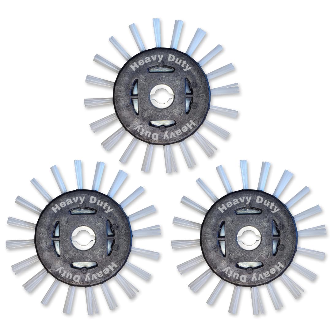 Heavy Duty Nylon Grout Cleaning Brush Wheels - 3 Pack Tile Grout Cleaner Accessory for Kitchen, Bathroom & Floor Tiles | Perfect for Deep Cleaning Grout Lines, Removing Stubborn Stains & Restoring Tile Surfaces