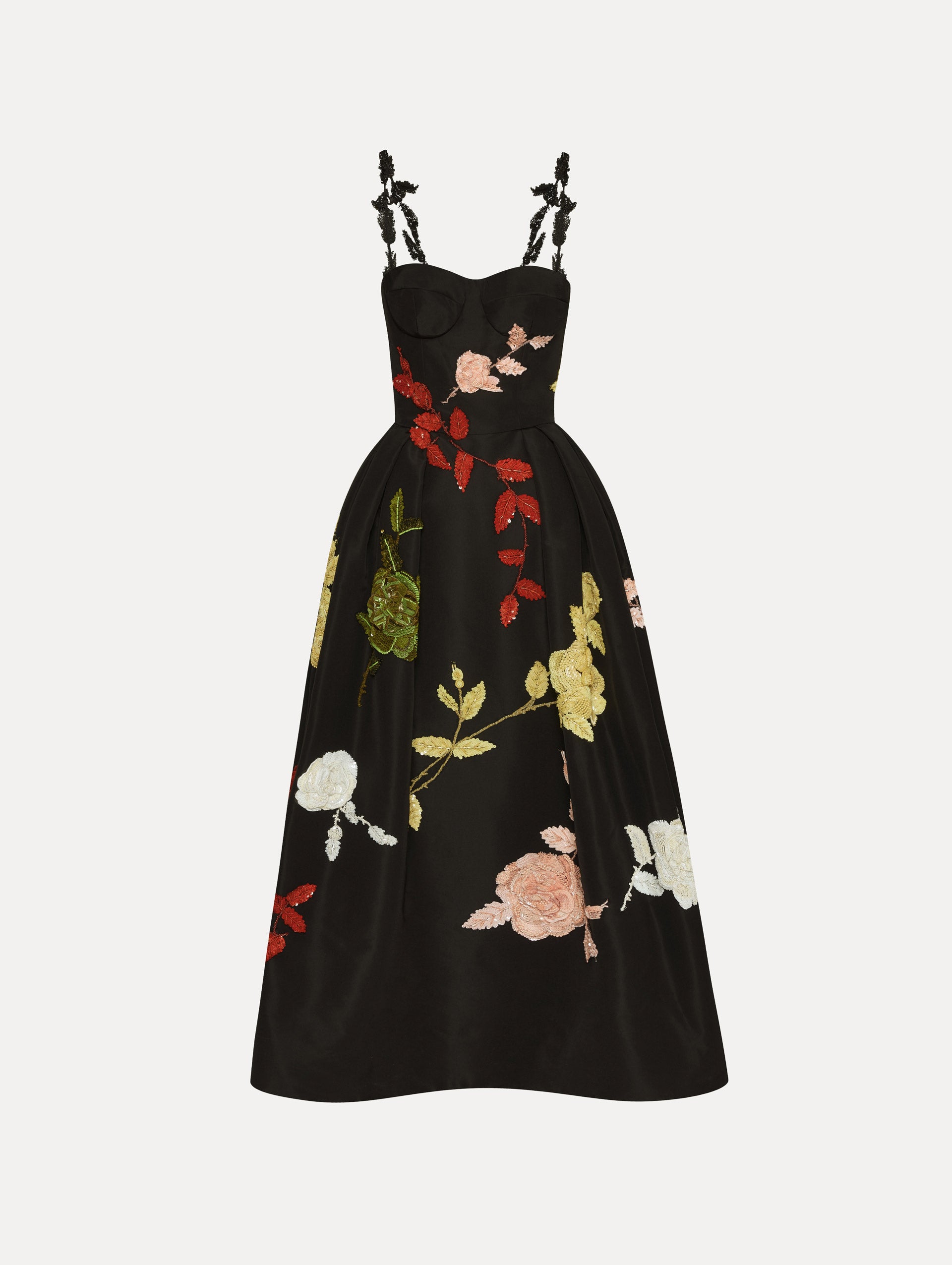 Elegant English Rose Embroidered Cocktail Dress for Women - Perfect for Weddings, Parties & Special Occasions
