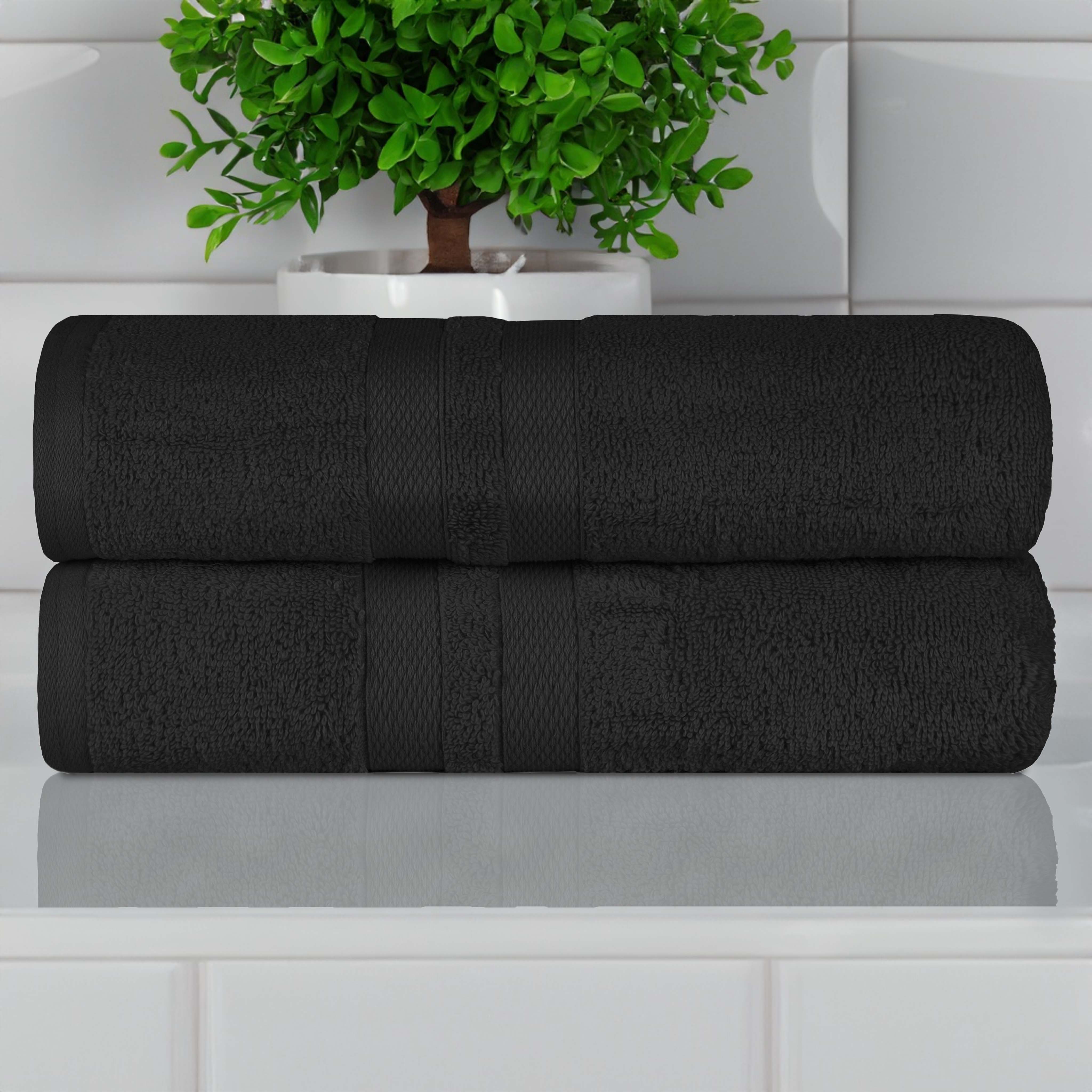 Ultra Soft 100% Cotton Quick Dry Bath Towels Set of 2 - Absorbent & Plush for Bathroom, Spa, Pool, Gym & Beach Use