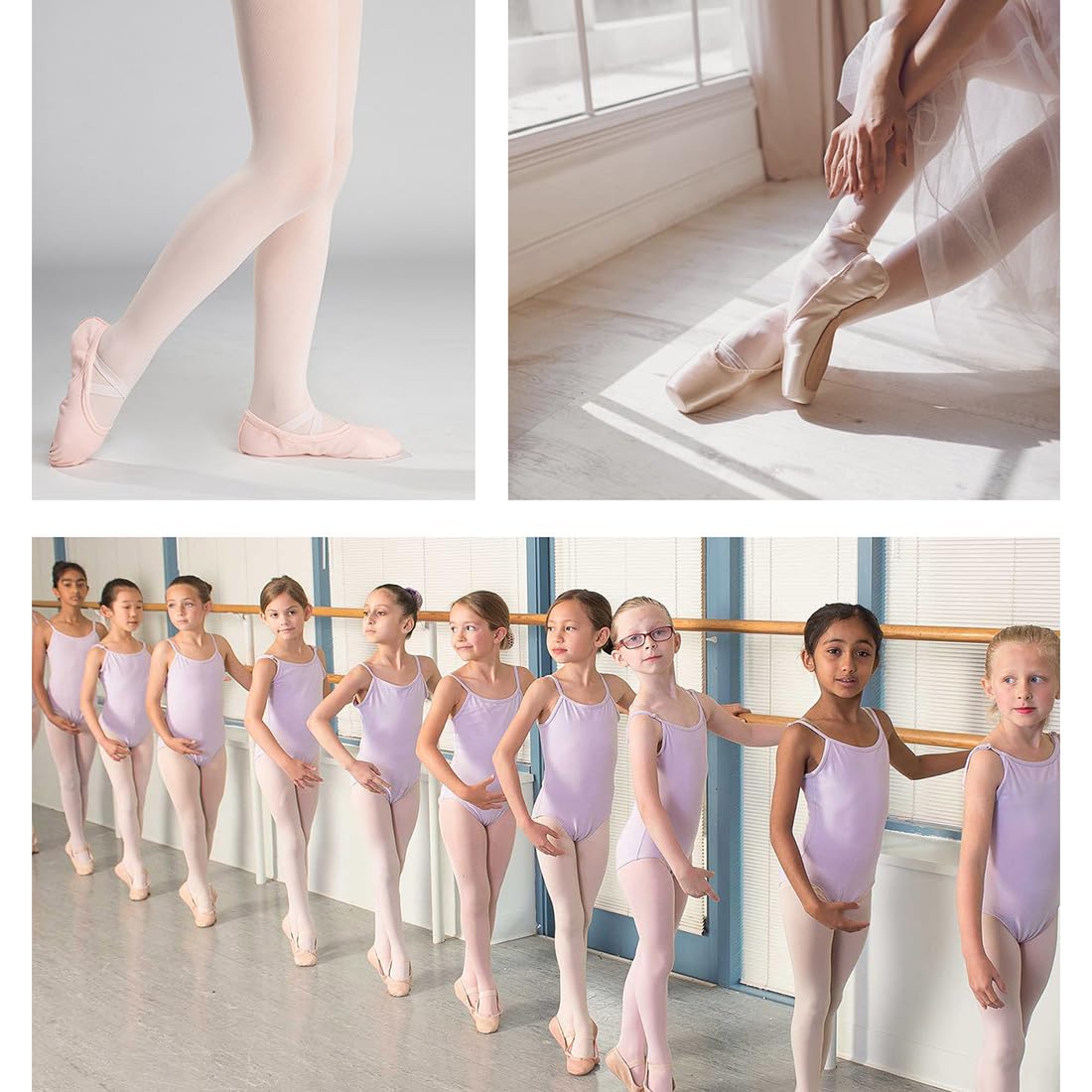 Girl's & Women's Ballet Dance Tights - Ultra Soft Stretch Footed Tights with Pro Hold - Perfect for Ballet, Dance Classes & Performance Practice