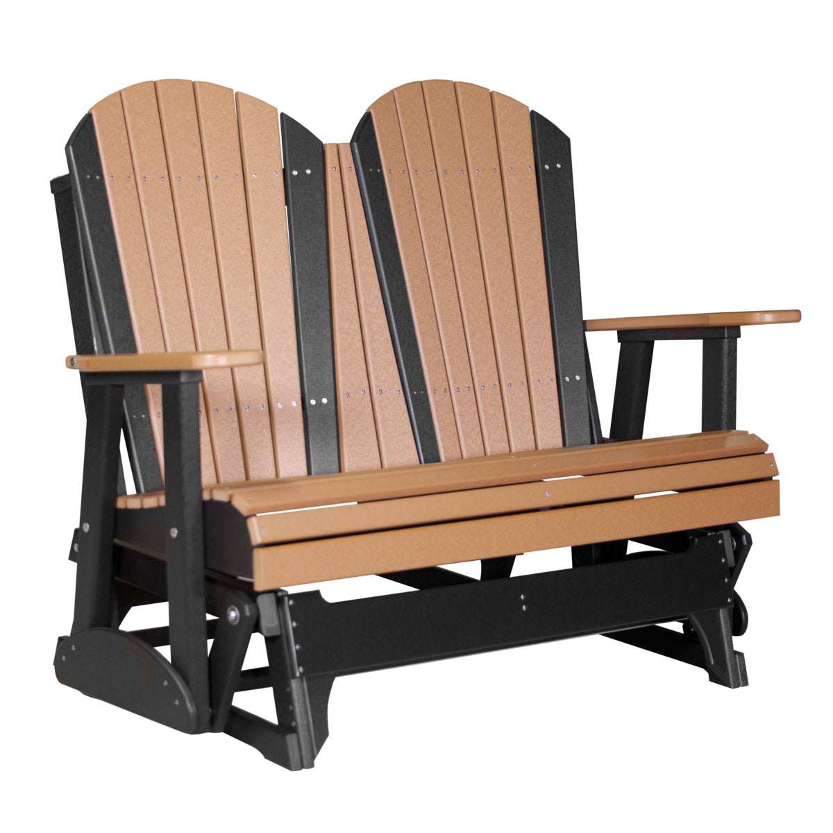 LuxCraft 4-Foot Adirondack Glider Chair - Outdoor Patio Swing for Garden, Porch & Backyard Relaxation