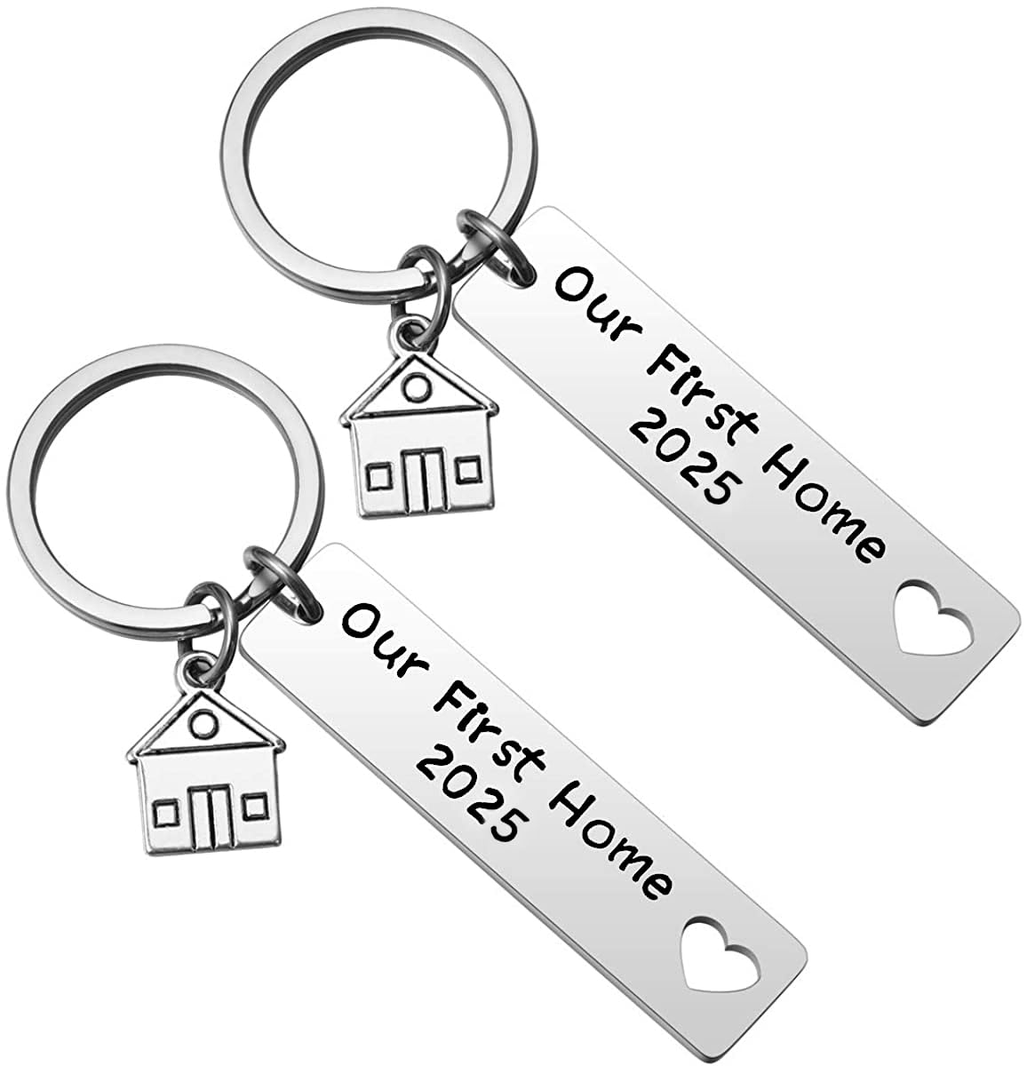 Our First Home Keychain - Personalized Housewarming Gift for New Homeowners - Engraved House Keyring for Housewarming Parties & New Home Celebrations