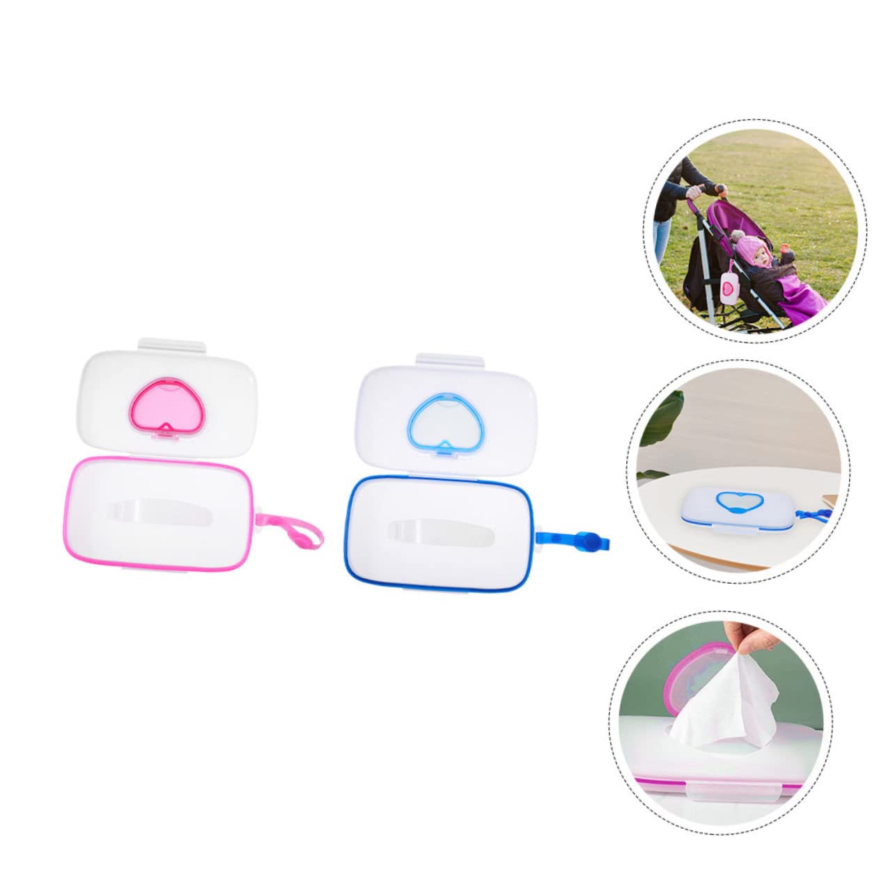 12-Pack Totority Love Wet Wipe Dispenser Pouches - Durable PP Plastic Tissue Box for Baby Wipes, Makeup Remover & Cleaning - Perfect for Home, Car, Travel & Office Use