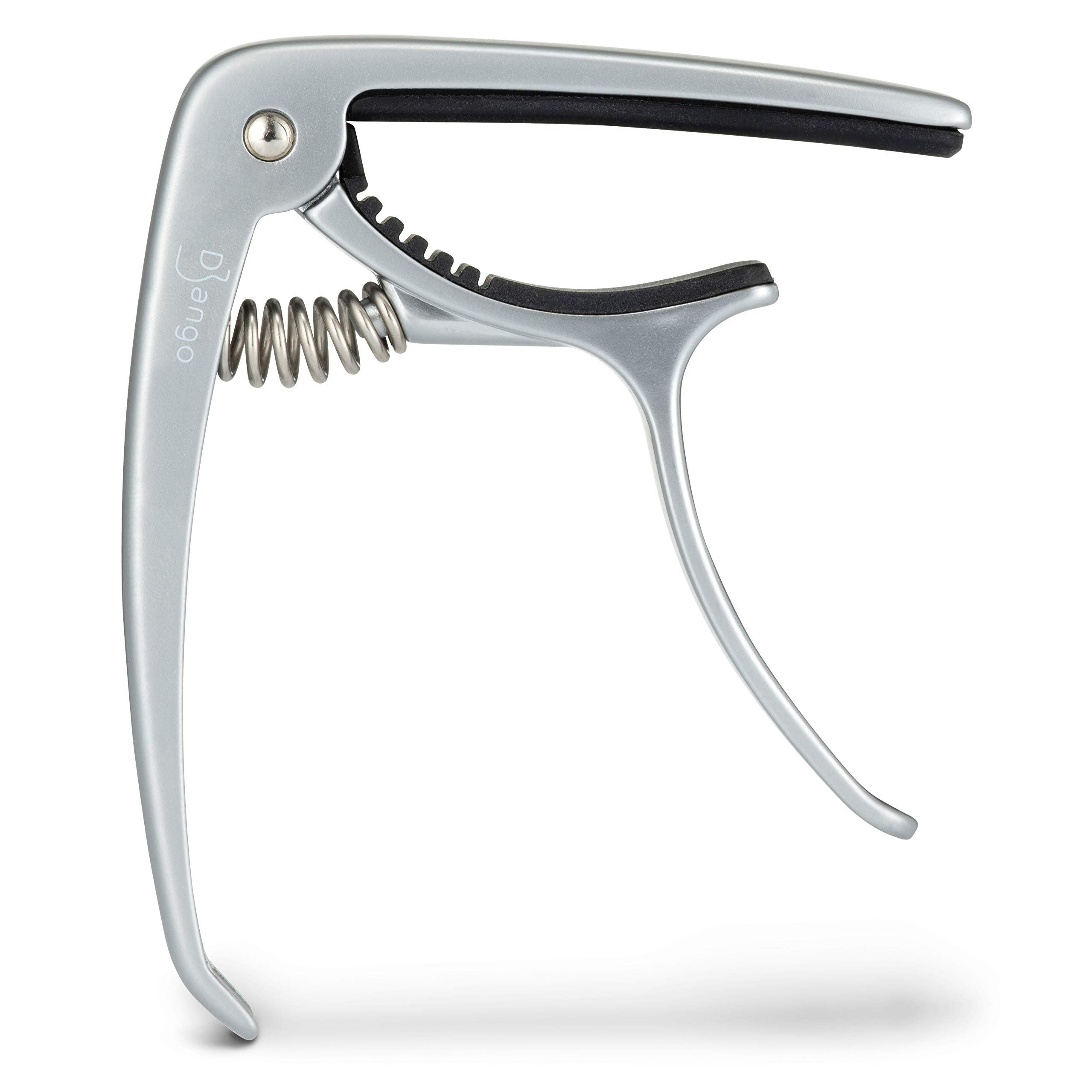 Django Guitar Capo by Pick Geek - Premium Silver Quick-Release Capo for Acoustic, Electric, Ukulele & Classical Guitars | Includes Peg Puller & Extra Padding for Neck Protection | Perfect for Live Performances, Studio Recording & Practice Sessions