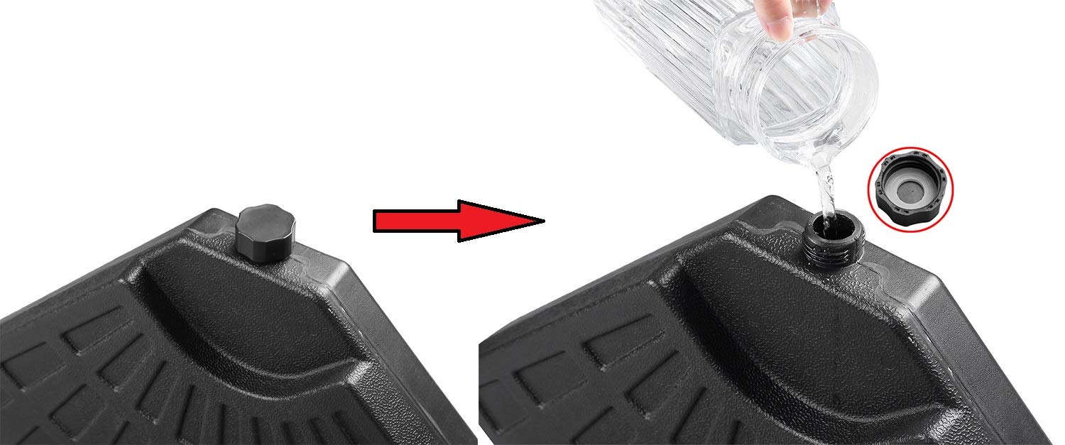 HYD-Parts 4-Piece Heavy Duty Umbrella Weight Base Stand for Cantilever Offset Umbrellas - Sand or Water Fillable - Perfect for Patio, Poolside, and Outdoor Dining Areas