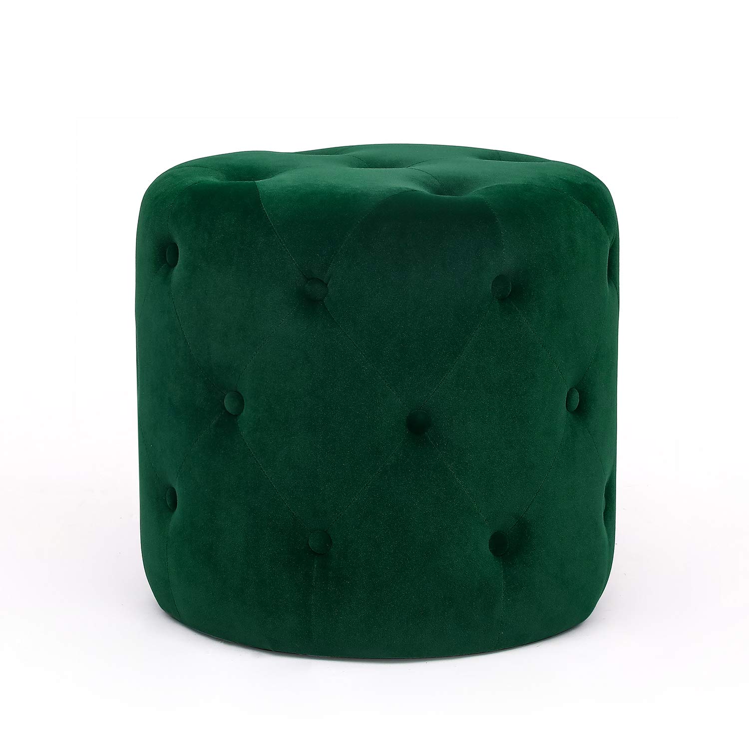 Homebeez Round Fabric Ottoman - 18.3