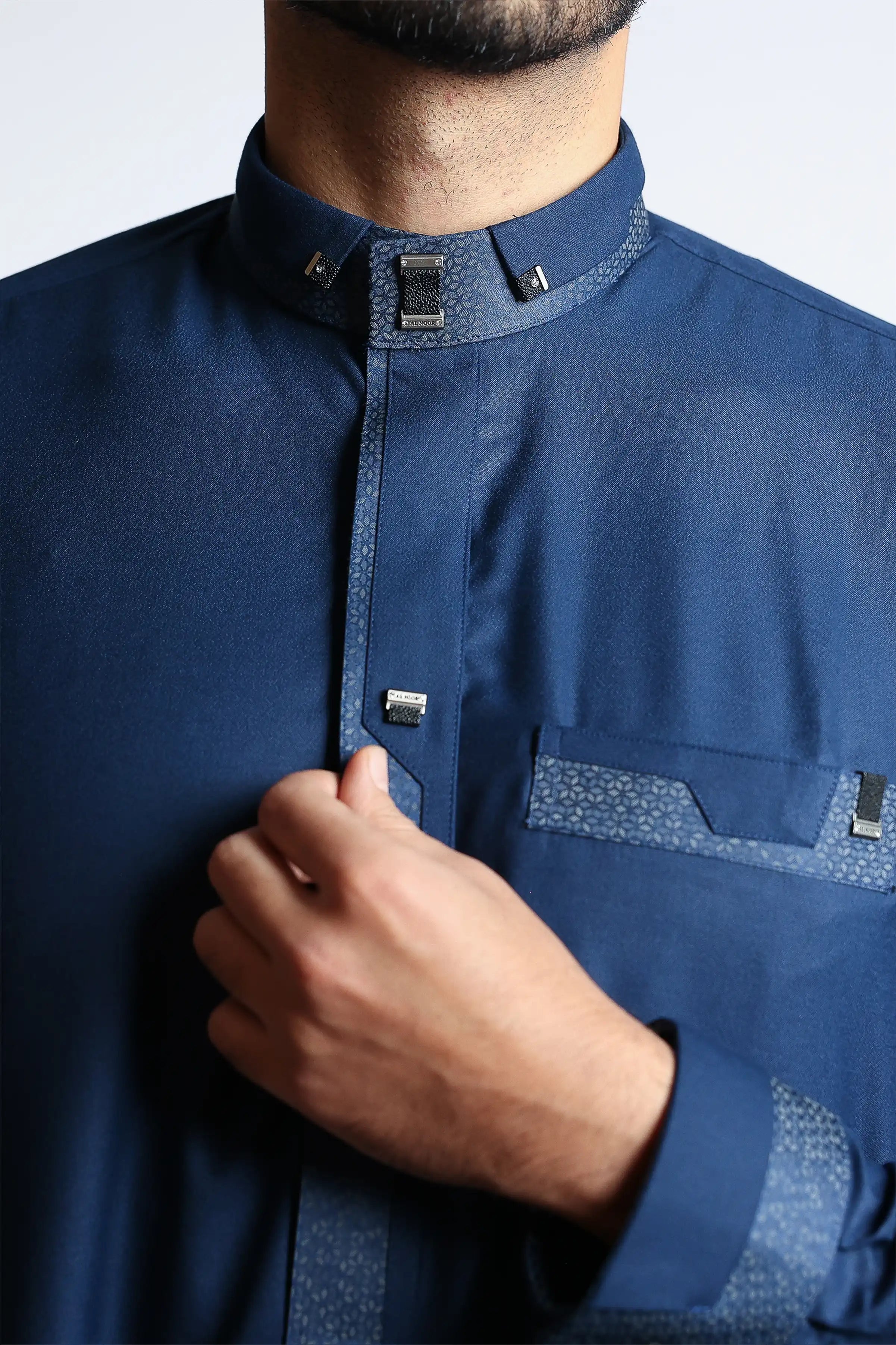 J140 C1 Catalina Blue Thobe for Men - Traditional Islamic Robe with Comfortable Fit - Perfect for Prayer, Eid, and Special Occasions