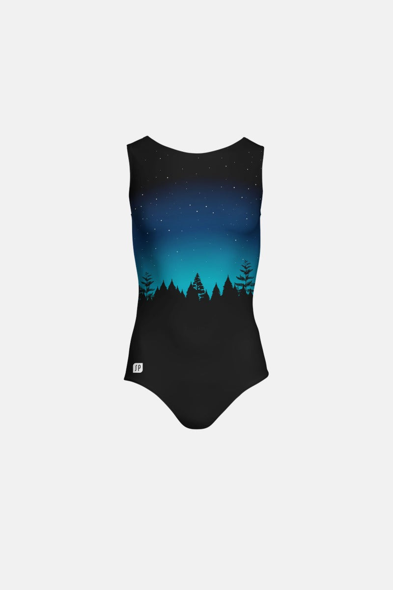 NNAOG Women's Dance Leotard with Starry Sky Print - Stretchy Ballet Gymnastics Leotard for Dance, Yoga, and Performance - Perfect for Ballet Class, Recitals, and Stage Costumes