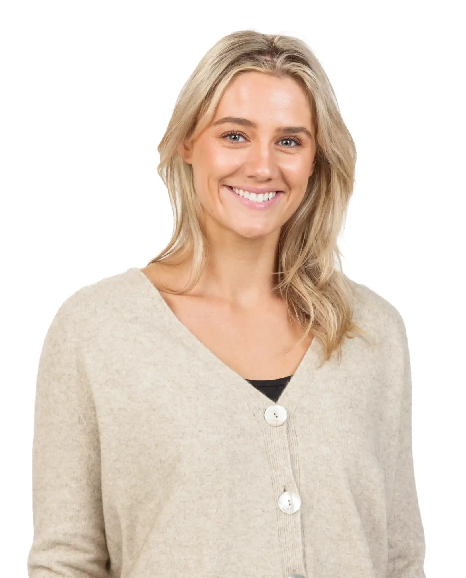 Natural Women's Relaxed Cardigan Sweater - Soft Comfortable Open Front Long Sleeve Knit Cardigan for Casual Wear, Lounge & Office - NB851