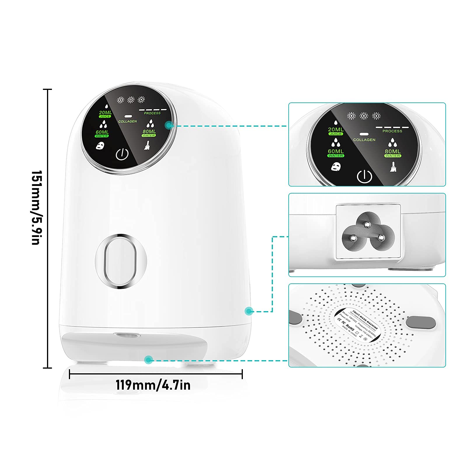 5-Minute DIY Face Mask Maker Machine for Natural Fruit & Vegetable Facial Masks - Home Skin Care & Beauty Tool with UK Plug | Perfect for Spa Days & At-Home Skincare Routines