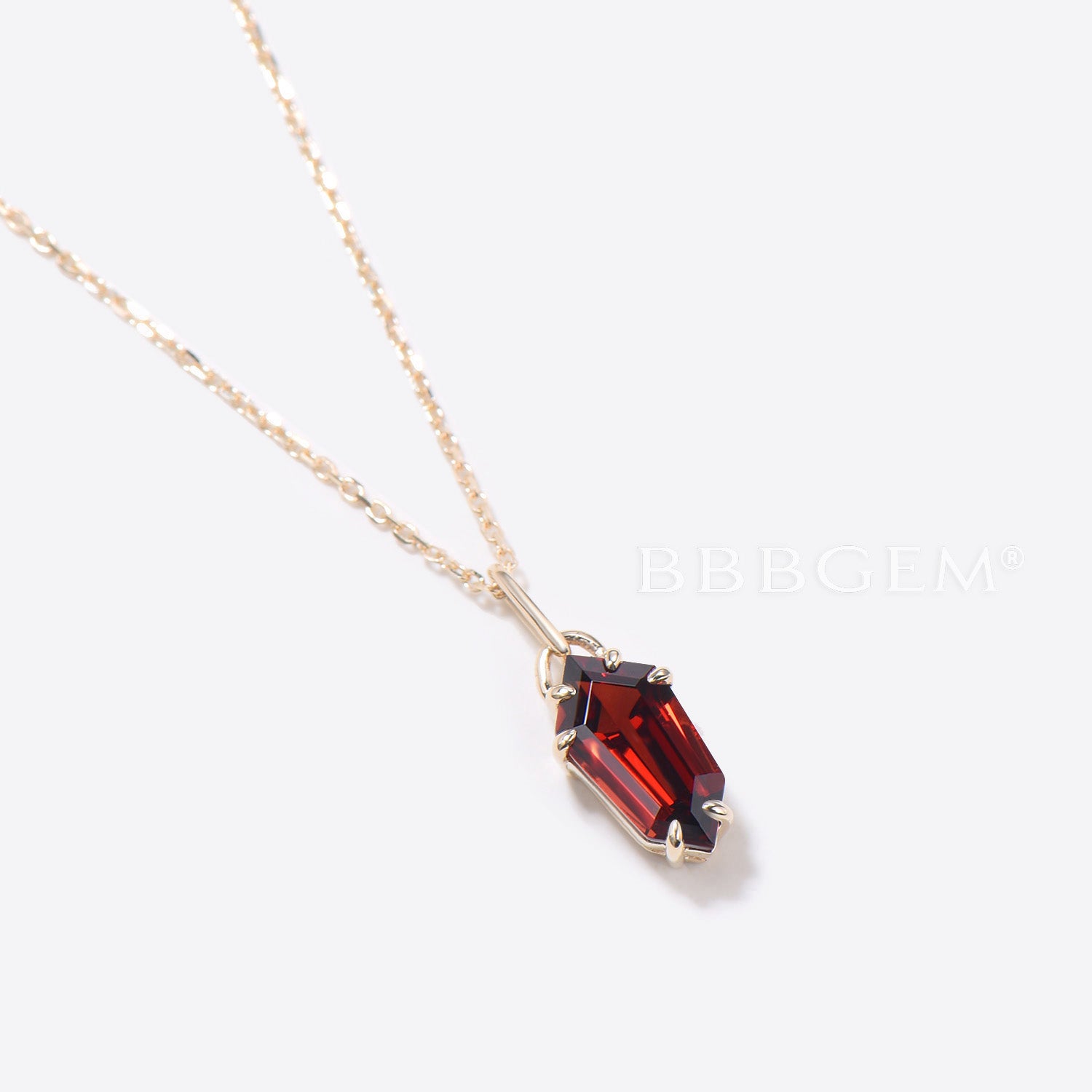 Shield Cut Garnet Pendant Necklace - Genuine Red Gemstone Solitaire Jewelry for Women | Perfect for Valentine's Day Gifts, Anniversary Presents & Evening Wear