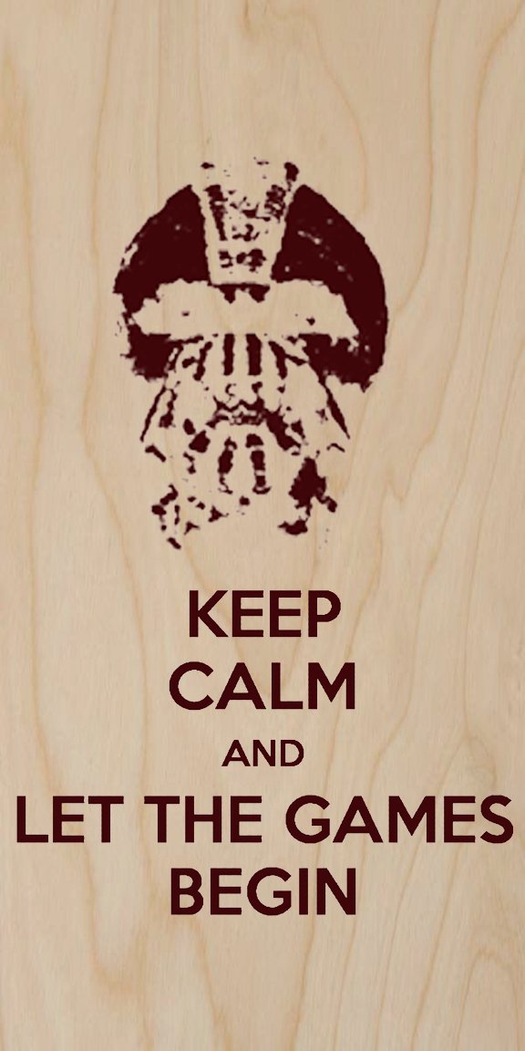 Keep Calm and Let The Games Begin - Vintage Plywood Wood Print Poster Wall Art Decor for Game Room, Man Cave & Office