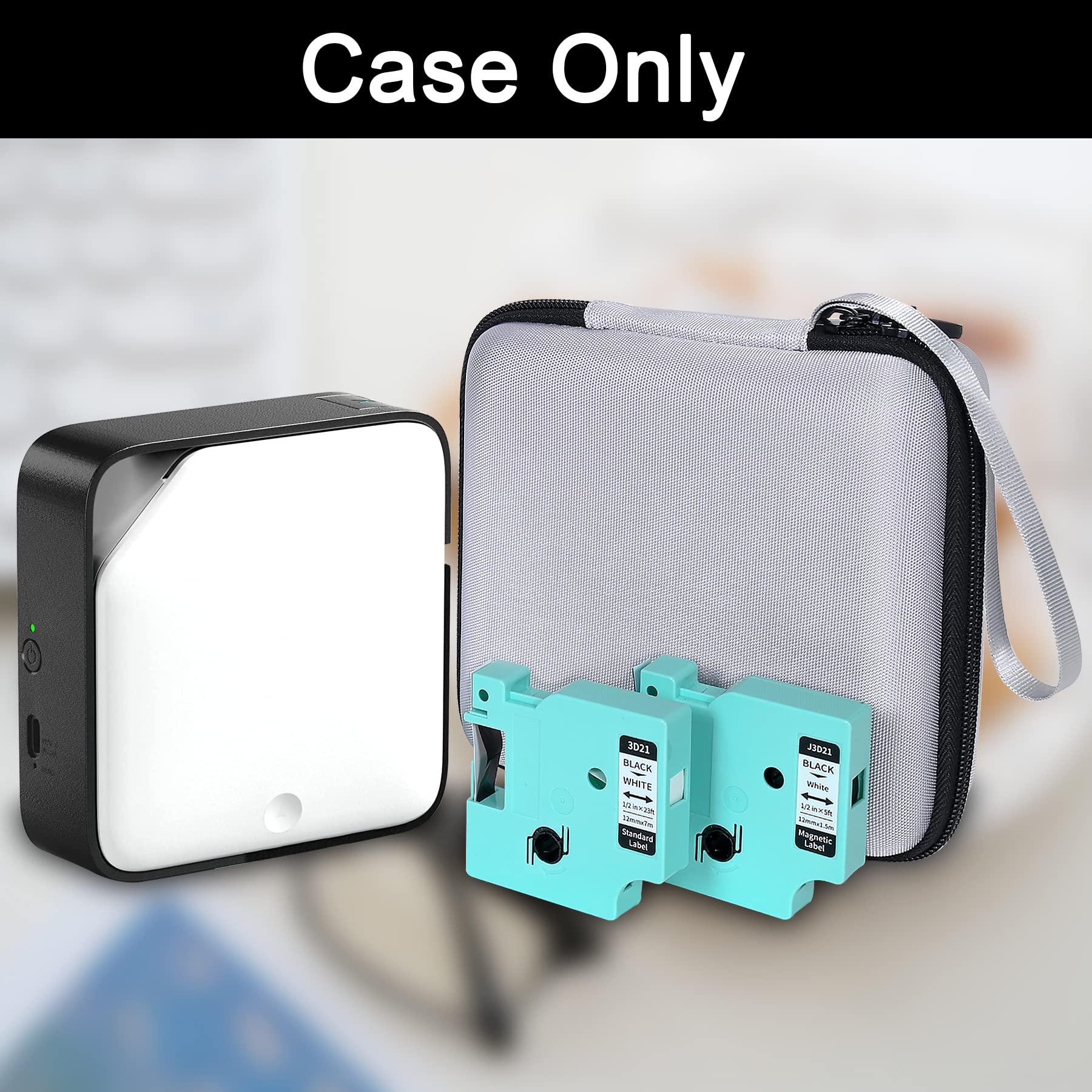 Aenllosi Hard Protective Carrying Case for Vixic D1600 Rechargeable Label Printer - Durable Travel Storage Pouch (Black) - Perfect for Office, Warehouse & On-the-Go Label Printing