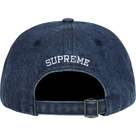 Supreme Kevlar Denim S Logo 6-Panel Cap - Indigo Blue Baseball Hat for Men - Stylish Streetwear Accessory for Urban Fashion & Outdoor Activities
