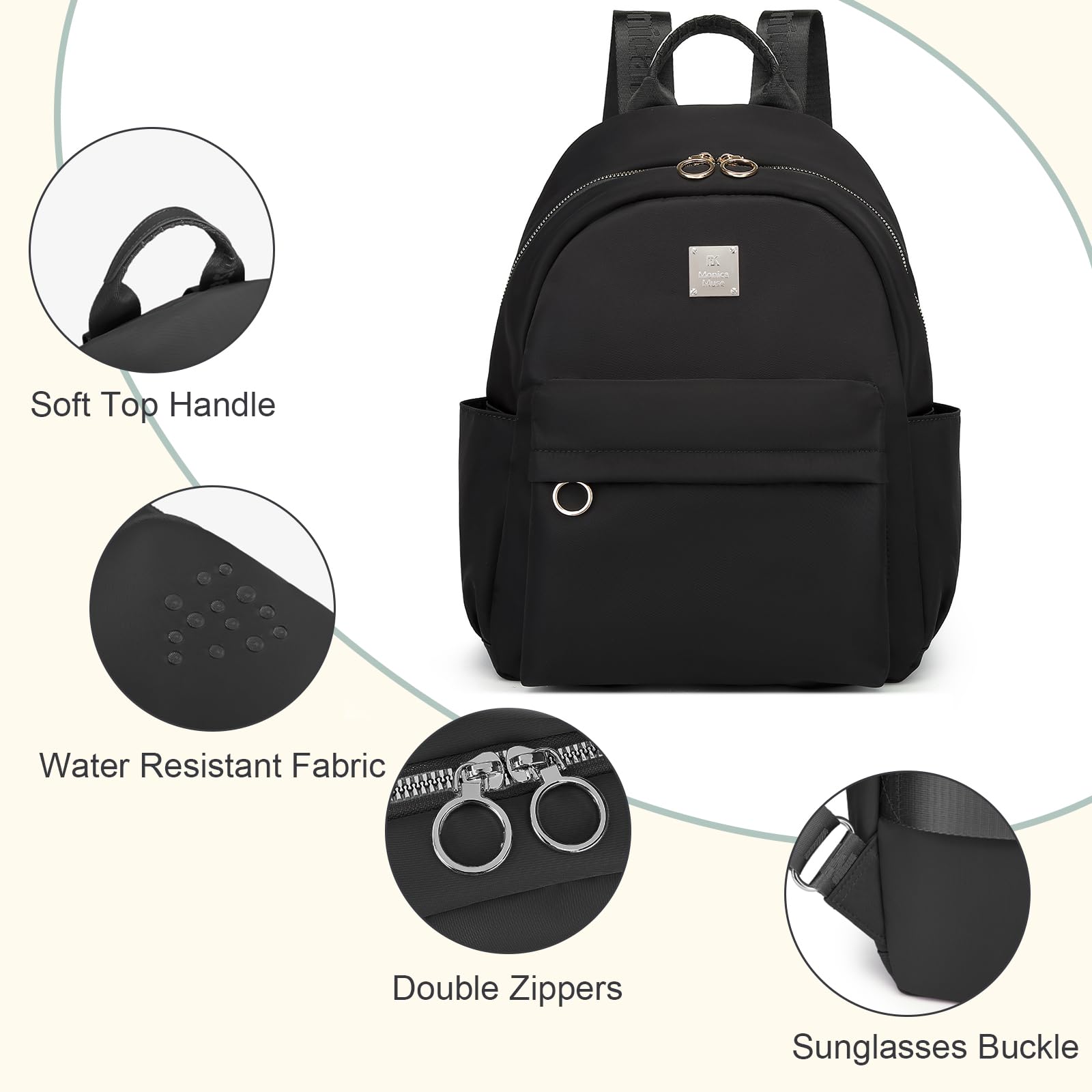 Stylish Mini Backpack for Women - Lightweight Small Backpack Purse, Cute Daypack for College, Work, Travel, Shopping & Dating | Perfect for Everyday Use, Commuting & Weekend Adventures (Black)