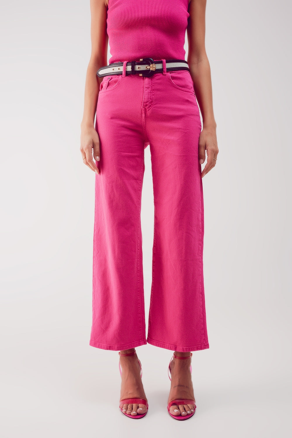 Women's Fuchsia High-Waisted Stretch Jeans - Comfortable & Stylish for Casual Wear, Work & Date Nights