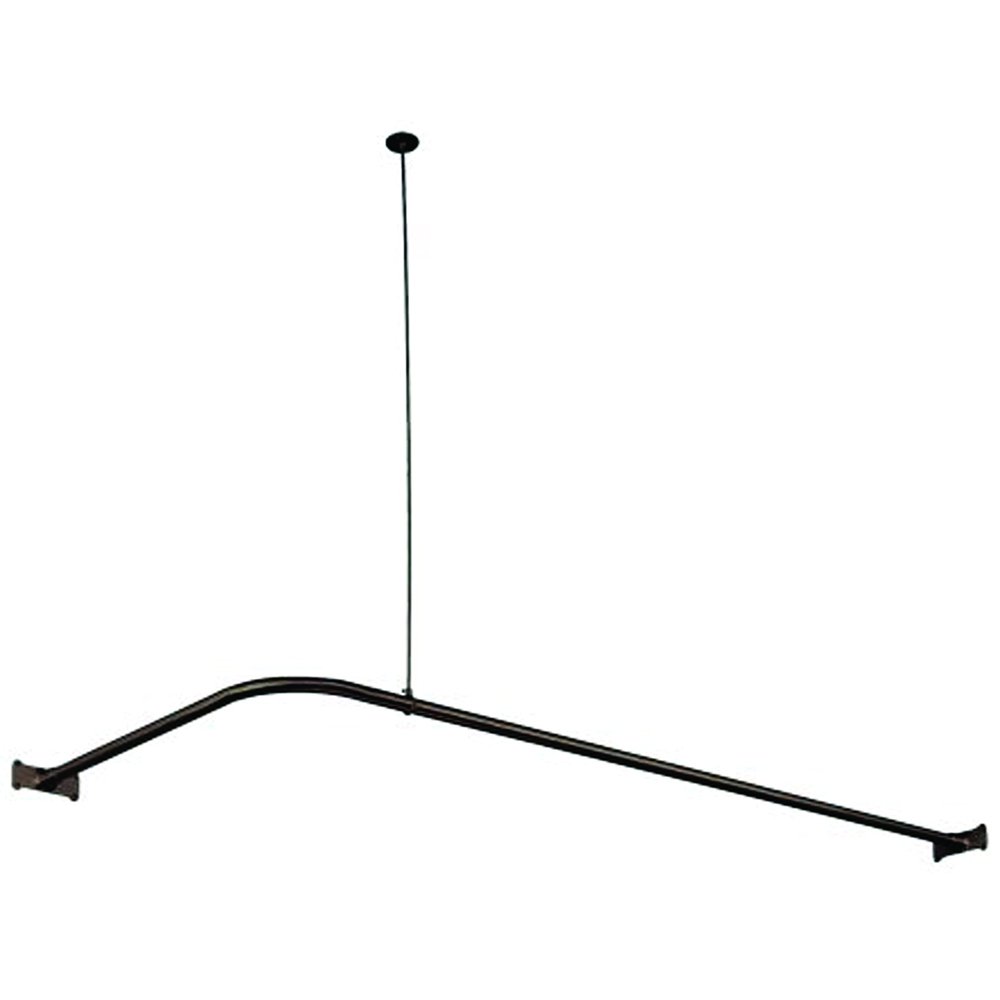 Elements of Design Corner Shower Rod in Oil Rubbed Bronze - Space-Saving Bathroom Solution for Small Showers & Bathtubs