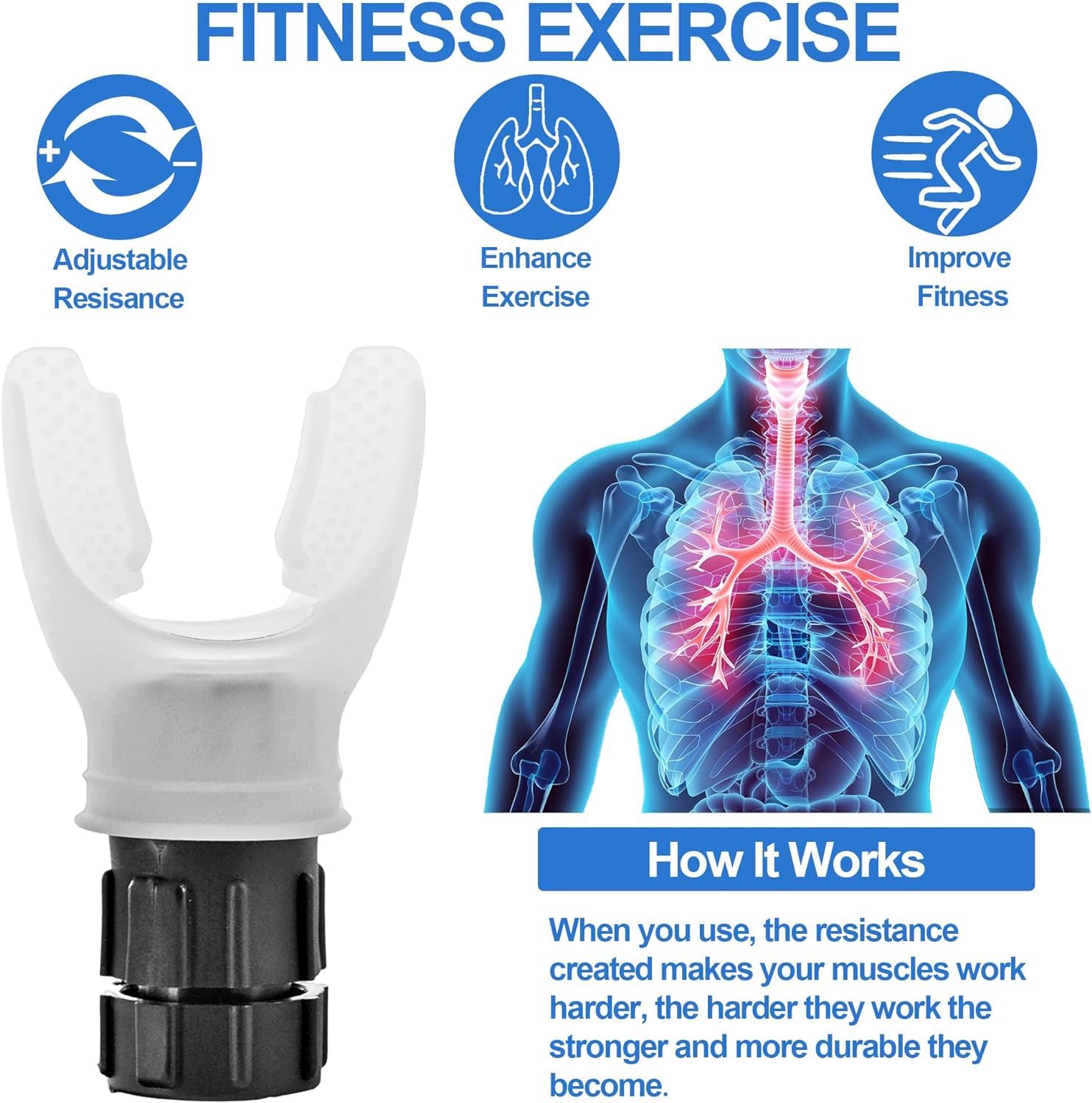 Portable Adjustable Oral & Muscular Exercise Trainer - White Fitness Equipment for Daily Workouts, Easy to Clean & Carry - Perfect for Home Gym, Travel & Physical Therapy