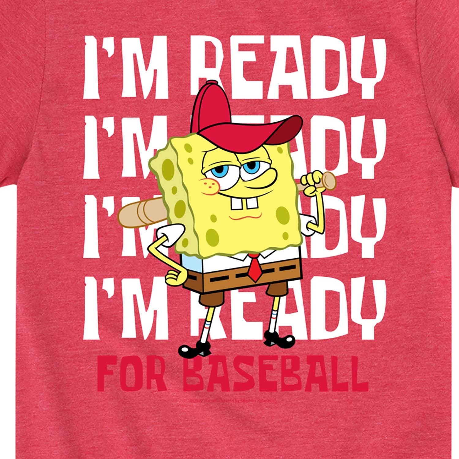 HYBRID APPAREL Spongebob Squarepants Baseball Graphic T-Shirt for Toddlers & Kids - Soft Cotton Short Sleeve Tee for Playground, School & Casual Wear