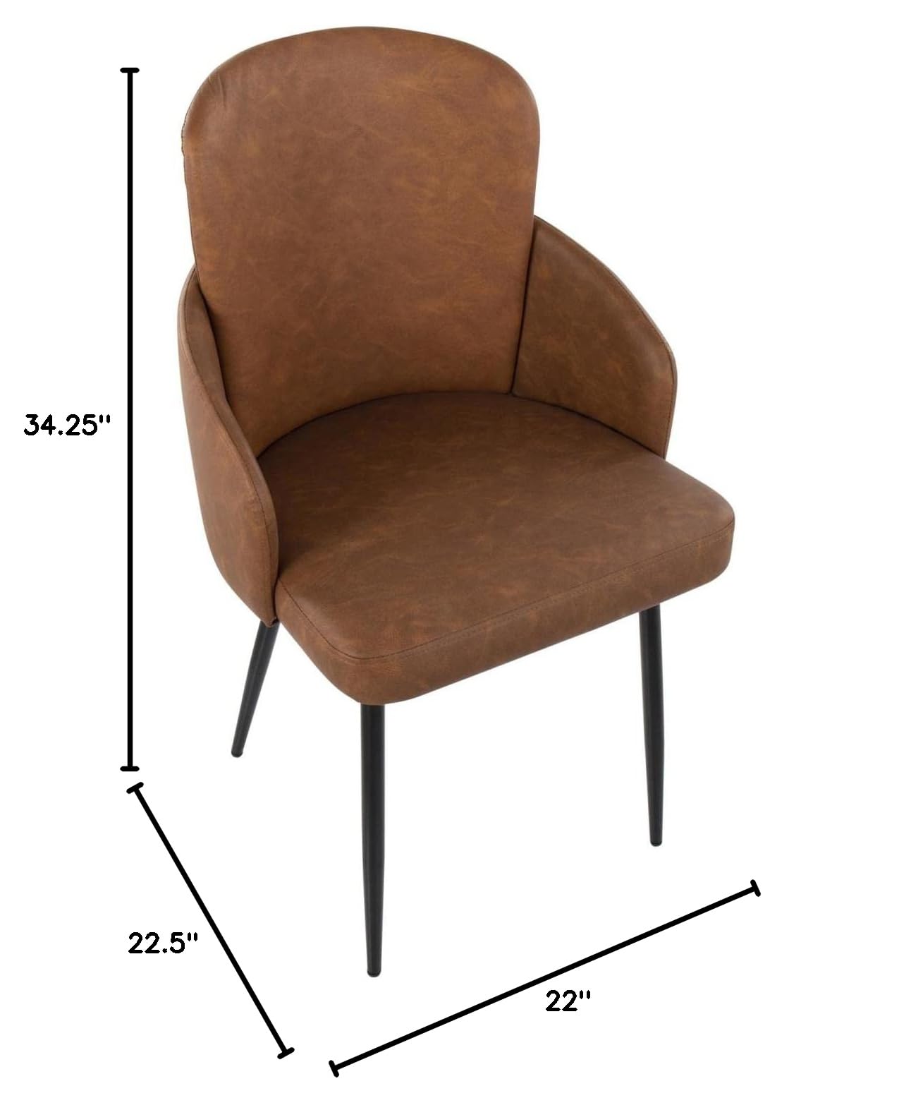LumiSource Dahlia Upholstered Dining Chairs Set of 2 - Modern Kitchen Chairs for Dining Table | Perfect for Small Spaces, Breakfast Nooks & Contemporary Dining Rooms