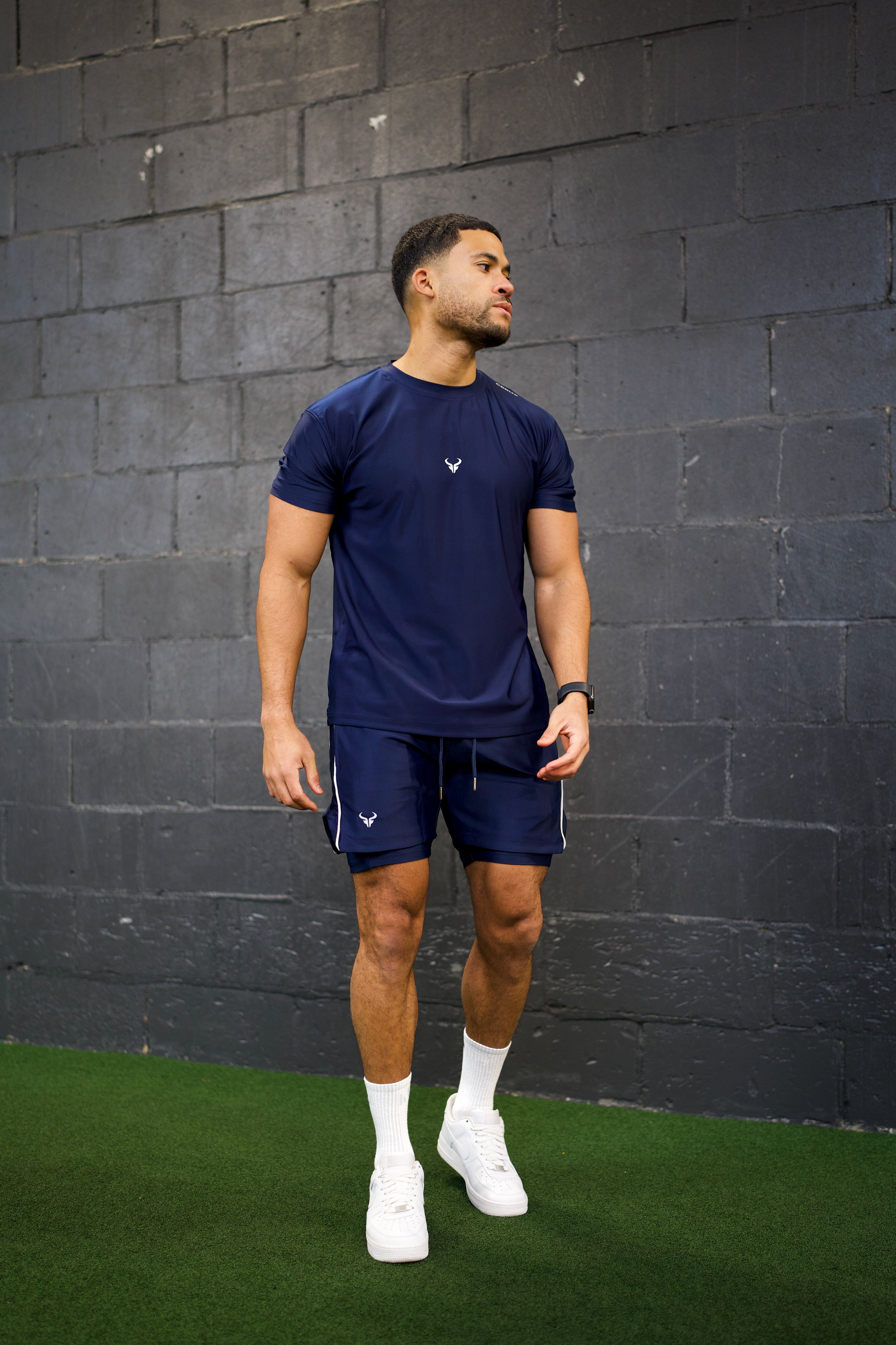 Cerus Navy Flex 2-in-1 Running Shorts with Built-in Liner - Moisture-Wicking, Quick-Dry Athletic Shorts for Men - Perfect for Gym, Jogging & Outdoor Workouts